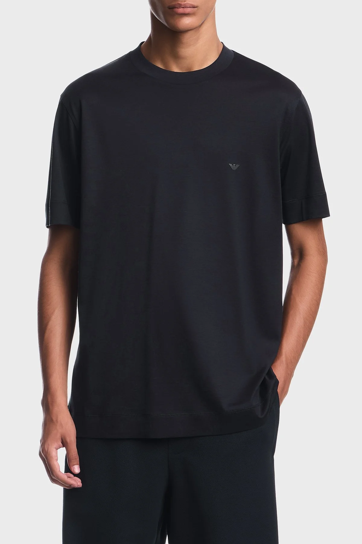 Emporio Armani Logolu Regular Fit Bisiklet Yaka Erkek T Shirt EM006318 AF10017 UB118 Lacivert - 1
