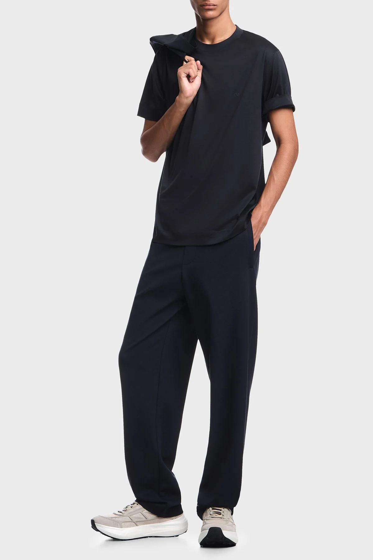Emporio Armani Logolu Regular Fit Bisiklet Yaka Erkek T Shirt EM006318 AF10017 UB118 Lacivert - 2