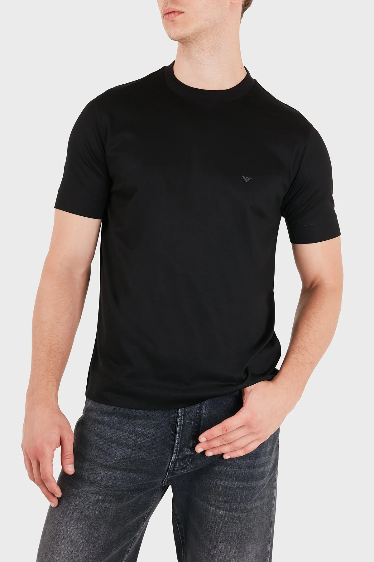 Emporio Armani Logolu Regular Fit Bisiklet Yaka Erkek T Shirt EM006318 AF10017 UC001 Siyah - 4