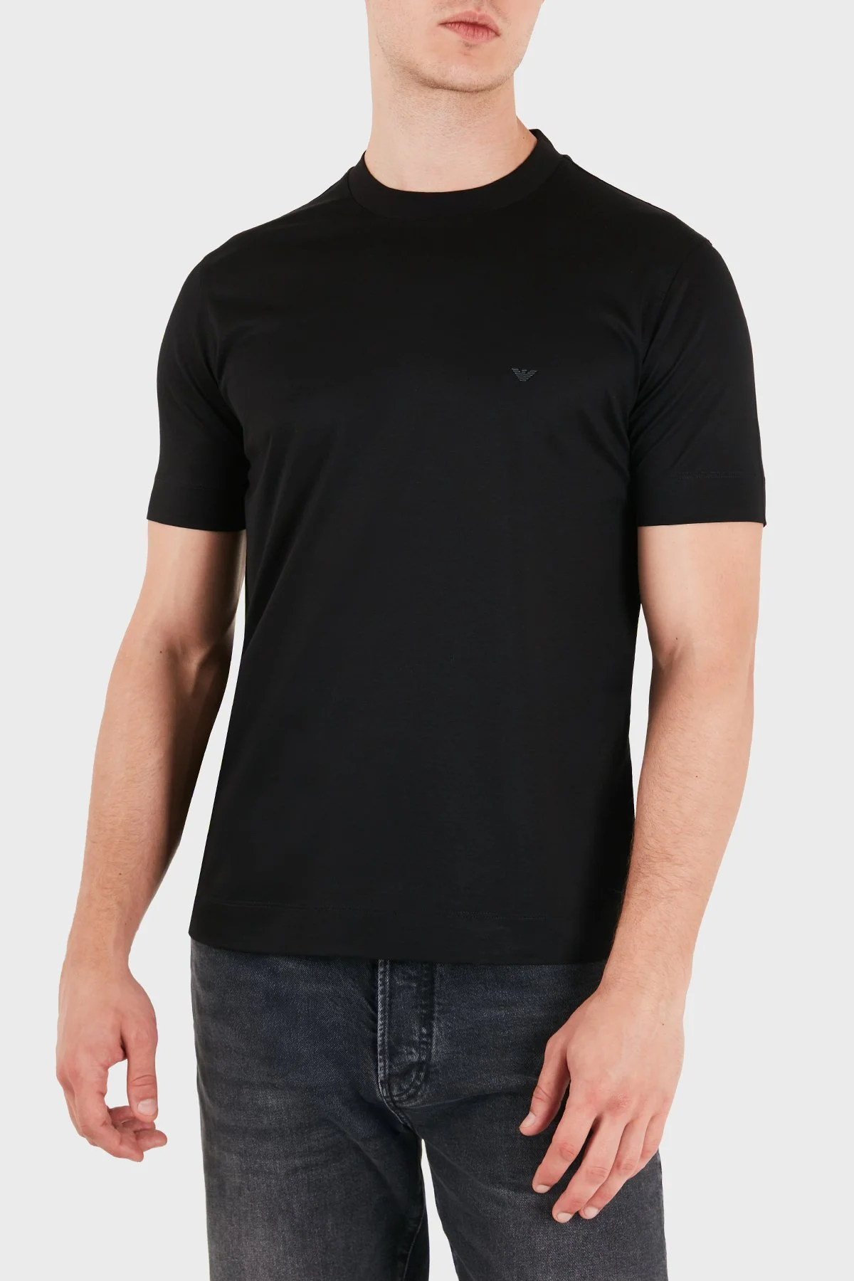 Emporio Armani Logolu Regular Fit Bisiklet Yaka Erkek T Shirt EM006318 AF10017 UC001 Siyah - 5