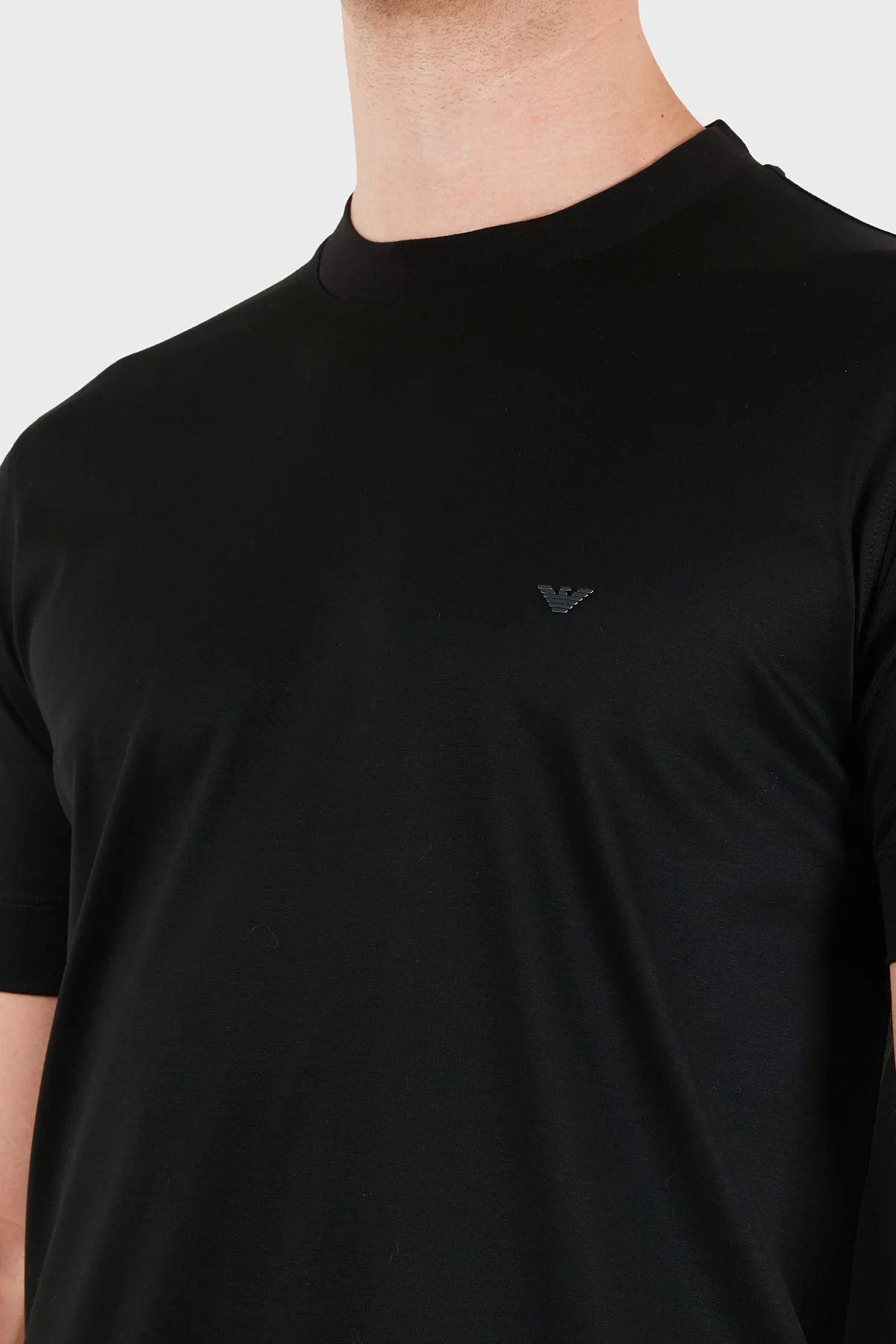 Emporio Armani Logolu Regular Fit Bisiklet Yaka Erkek T Shirt EM006318 AF10017 UC001 Siyah - 6