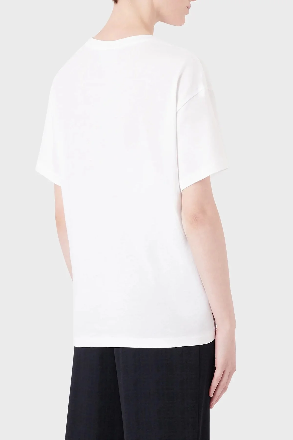 Emporio Armani Logolu Regular Fit Bisiklet Yaka Pamuklu Bayan T Shirt 8N2T7A 2J53Z 0100 BEYAZ - 4