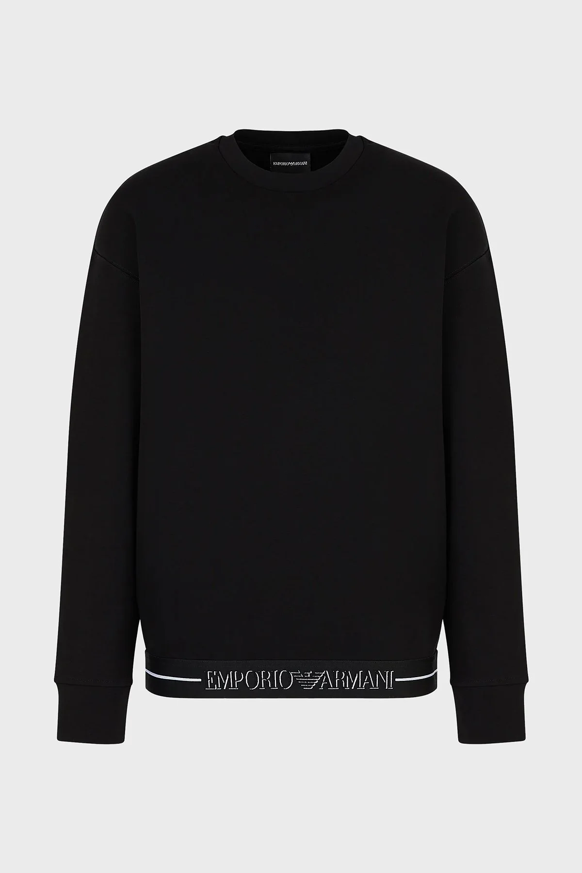 Emporio Armani Logolu Regular Fit Bisiklet Yaka Pamuklu Erkek Sweat 6L1MM4 1JHSZ 0999 SİYAH - 1