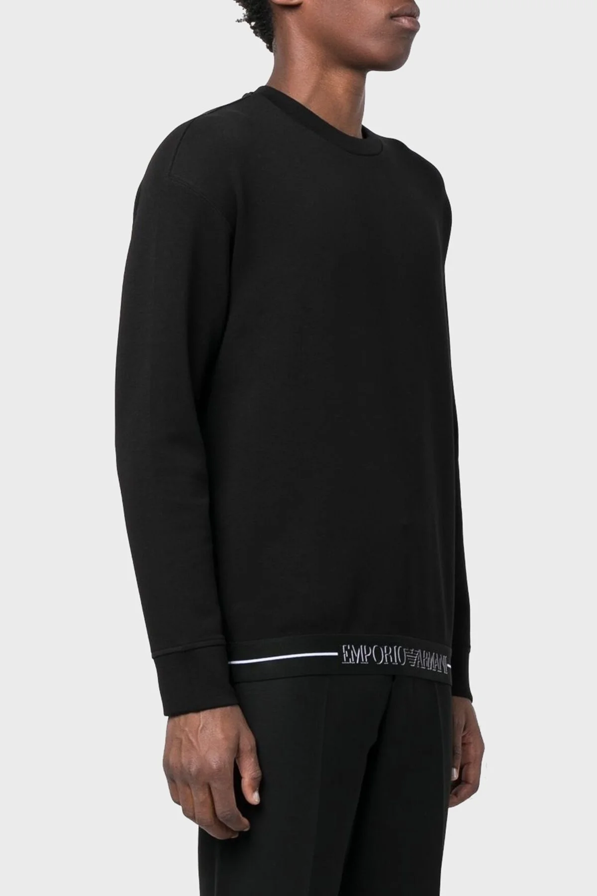 Emporio Armani Logolu Regular Fit Bisiklet Yaka Pamuklu Erkek Sweat 6L1MM4 1JHSZ 0999 SİYAH - 2