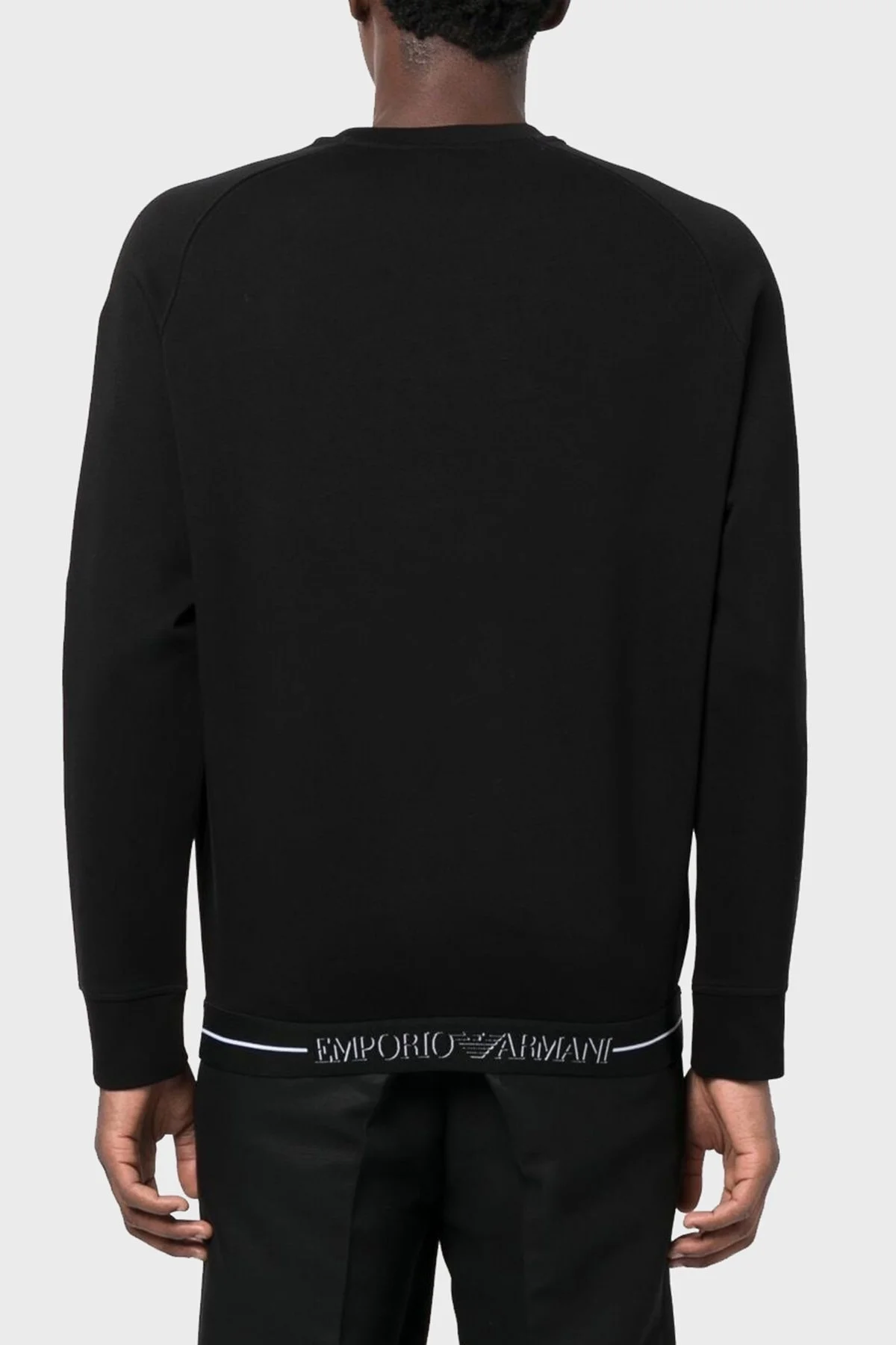 Emporio Armani Logolu Regular Fit Bisiklet Yaka Pamuklu Erkek Sweat 6L1MM4 1JHSZ 0999 SİYAH - 3