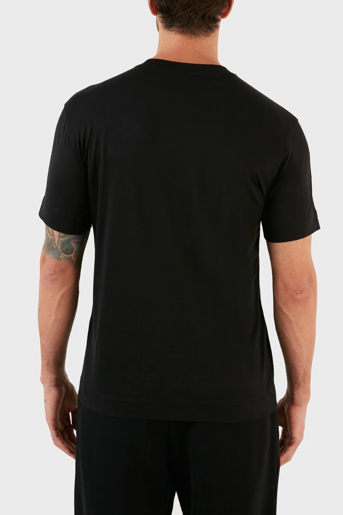 Emporio Armani Logolu Regular Fit Bisiklet Yaka Pamuklu Erkek T Shirt 6L1TCZ 1JUVZ 0013 SİYAH - 2