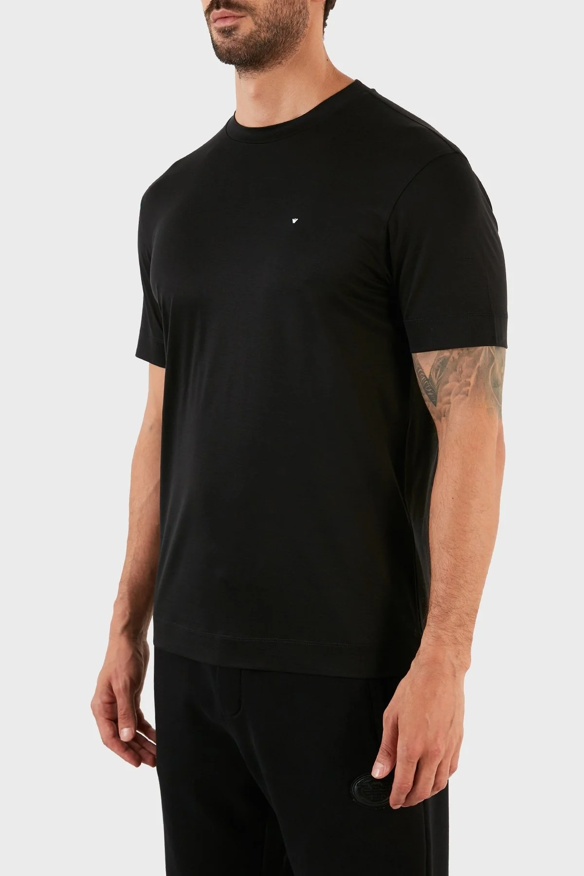 Emporio Armani Logolu Regular Fit Bisiklet Yaka Pamuklu Erkek T Shirt 6L1TCZ 1JUVZ 0013 SİYAH - 3