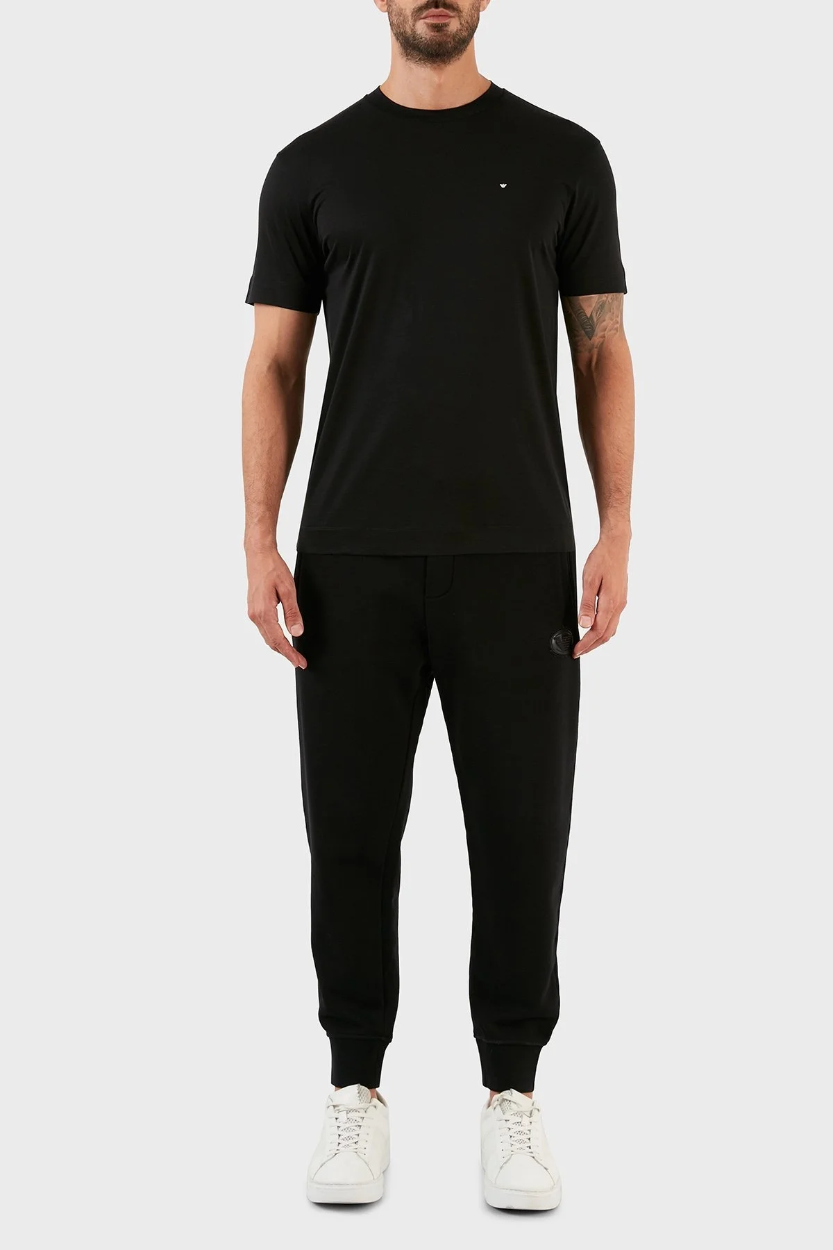 Emporio Armani Logolu Regular Fit Bisiklet Yaka Pamuklu Erkek T Shirt 6L1TCZ 1JUVZ 0013 SİYAH - 5