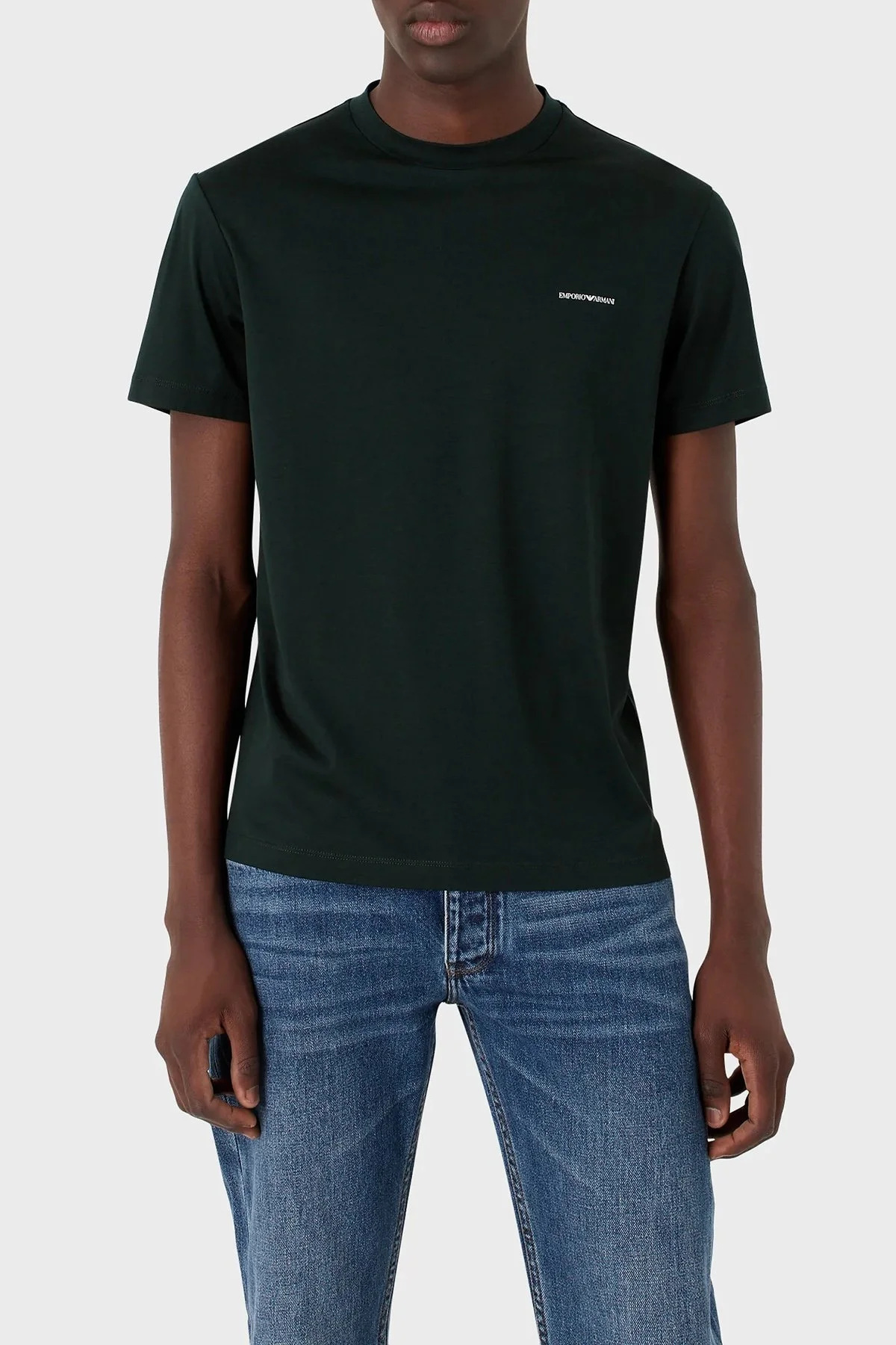 Emporio Armani Logolu Regular Fit Bisiklet Yaka Pamuklu Erkek T Shirt 8N1TD8 1JUVZ 0590 HAKİ - 1