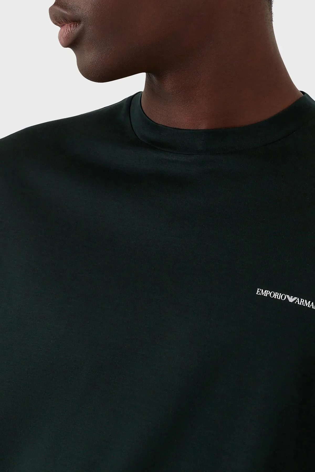 Emporio Armani Logolu Regular Fit Bisiklet Yaka Pamuklu Erkek T Shirt 8N1TD8 1JUVZ 0590 HAKİ - 3