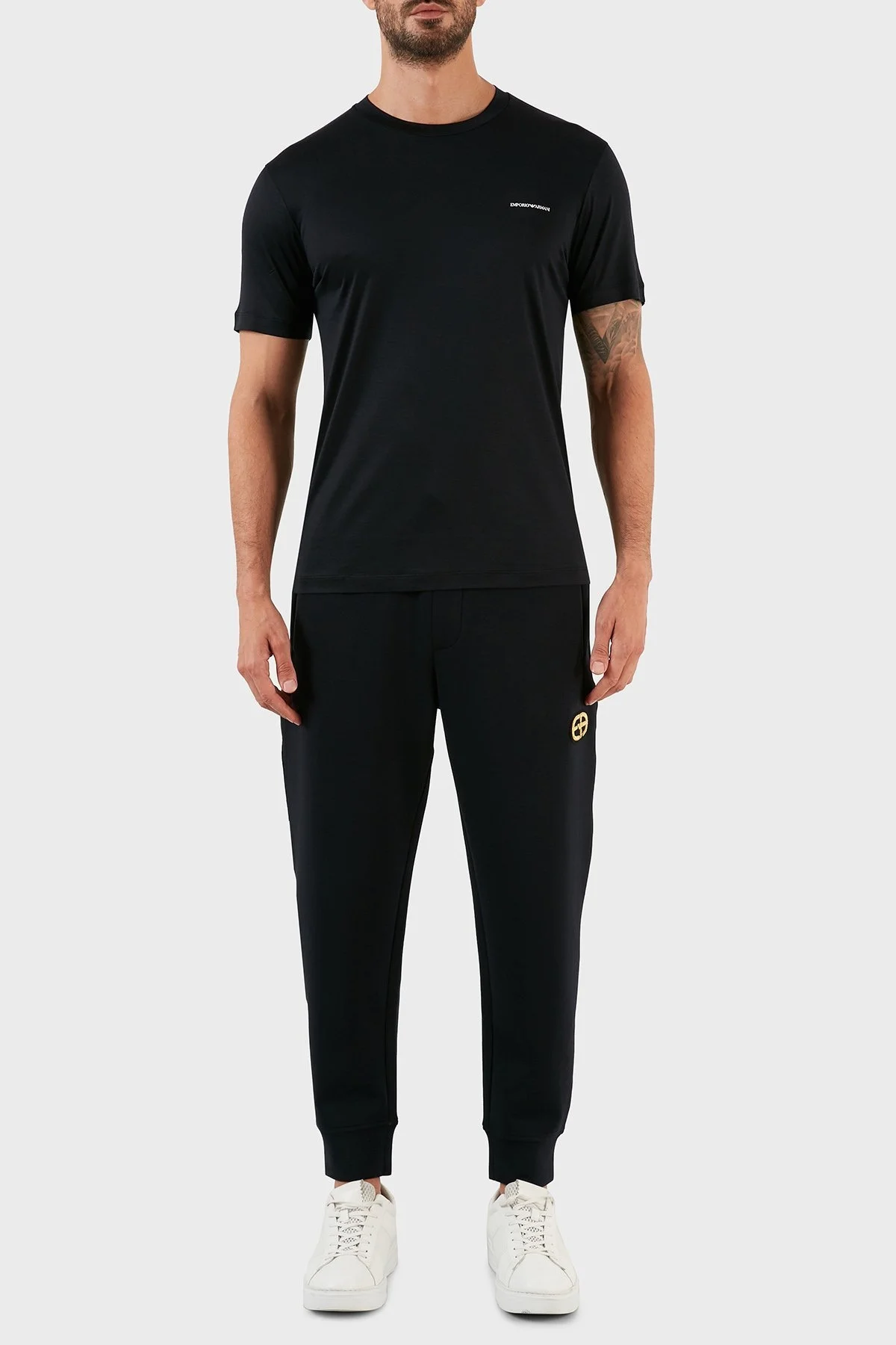 Emporio Armani Logolu Regular Fit Bisiklet Yaka Pamuklu Erkek T Shirt 8N1TD8 1JUVZ 0920 LACİVERT - 5