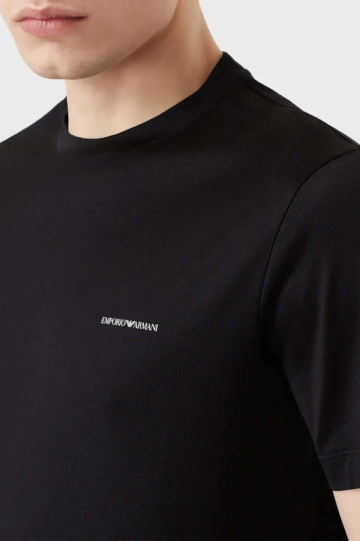 Emporio Armani Logolu Regular Fit Bisiklet Yaka Pamuklu Erkek T Shirt 8N1TD8 1JUVZ 0999 SİYAH - 3