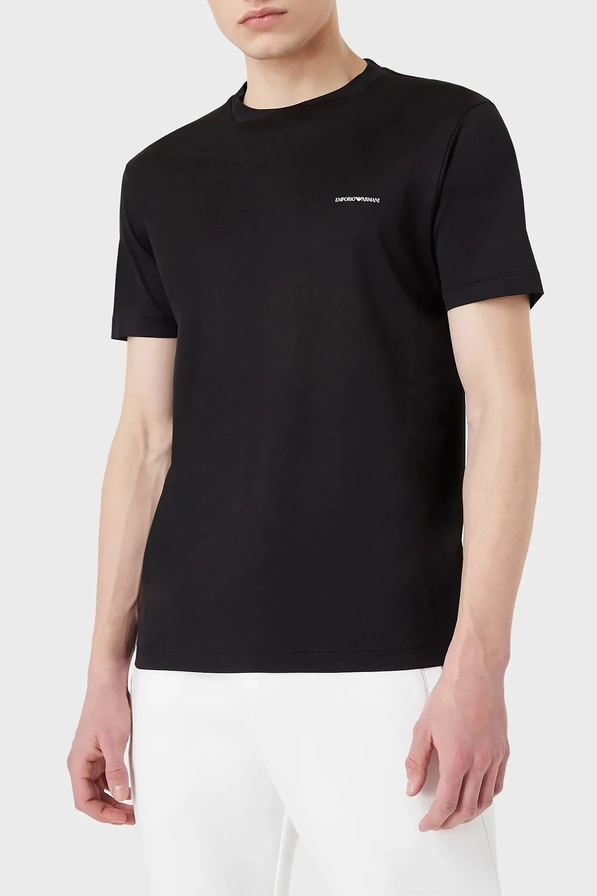 Emporio Armani Logolu Regular Fit Bisiklet Yaka Pamuklu Erkek T Shirt 8N1TD8 1JUVZ 0999 SİYAH - 5