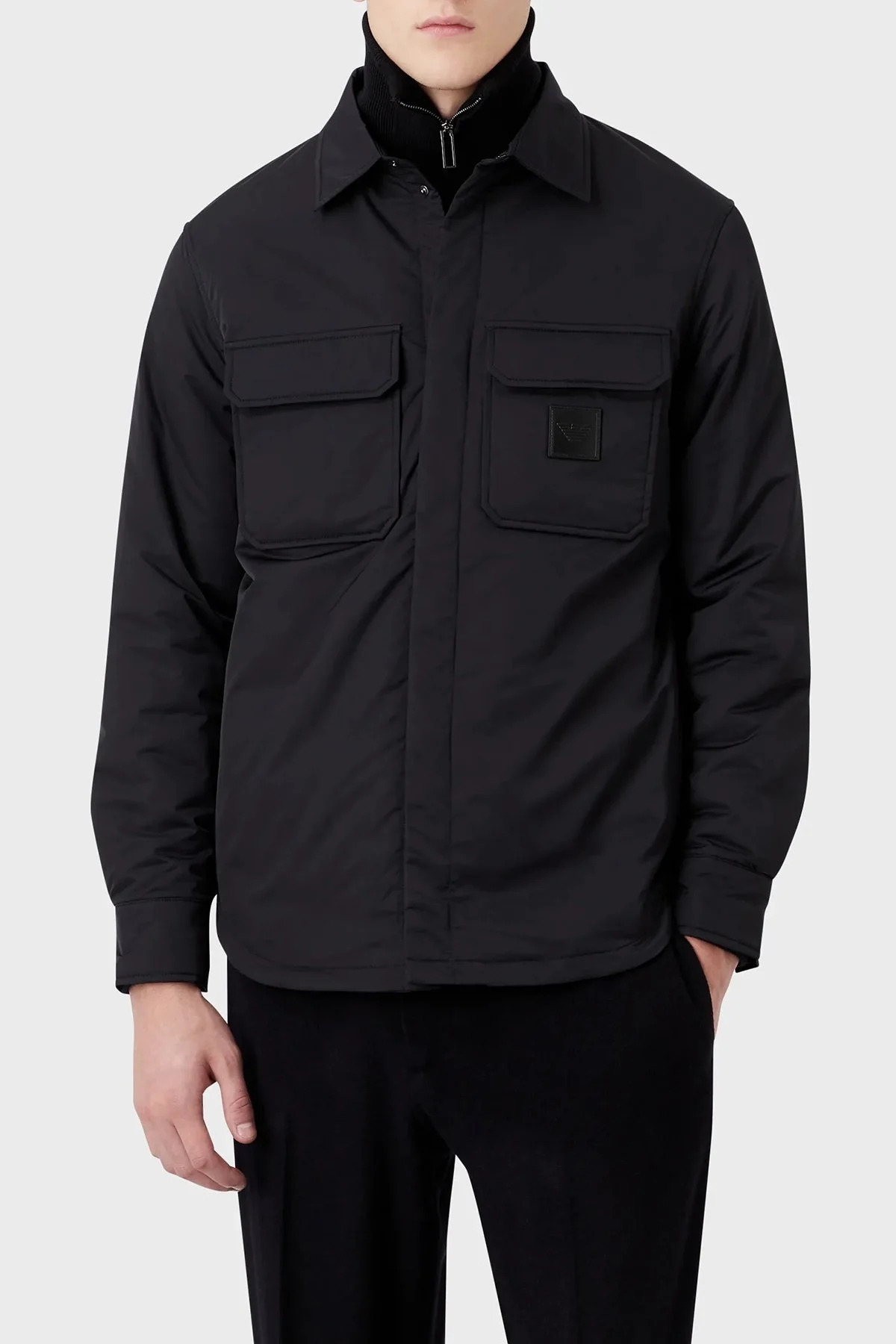 Emporio Armani Su Geçirmez Regular Fit Cepli Erkek Mont 6L1CD5 1NZQZ 0920 LACİVERT - 1