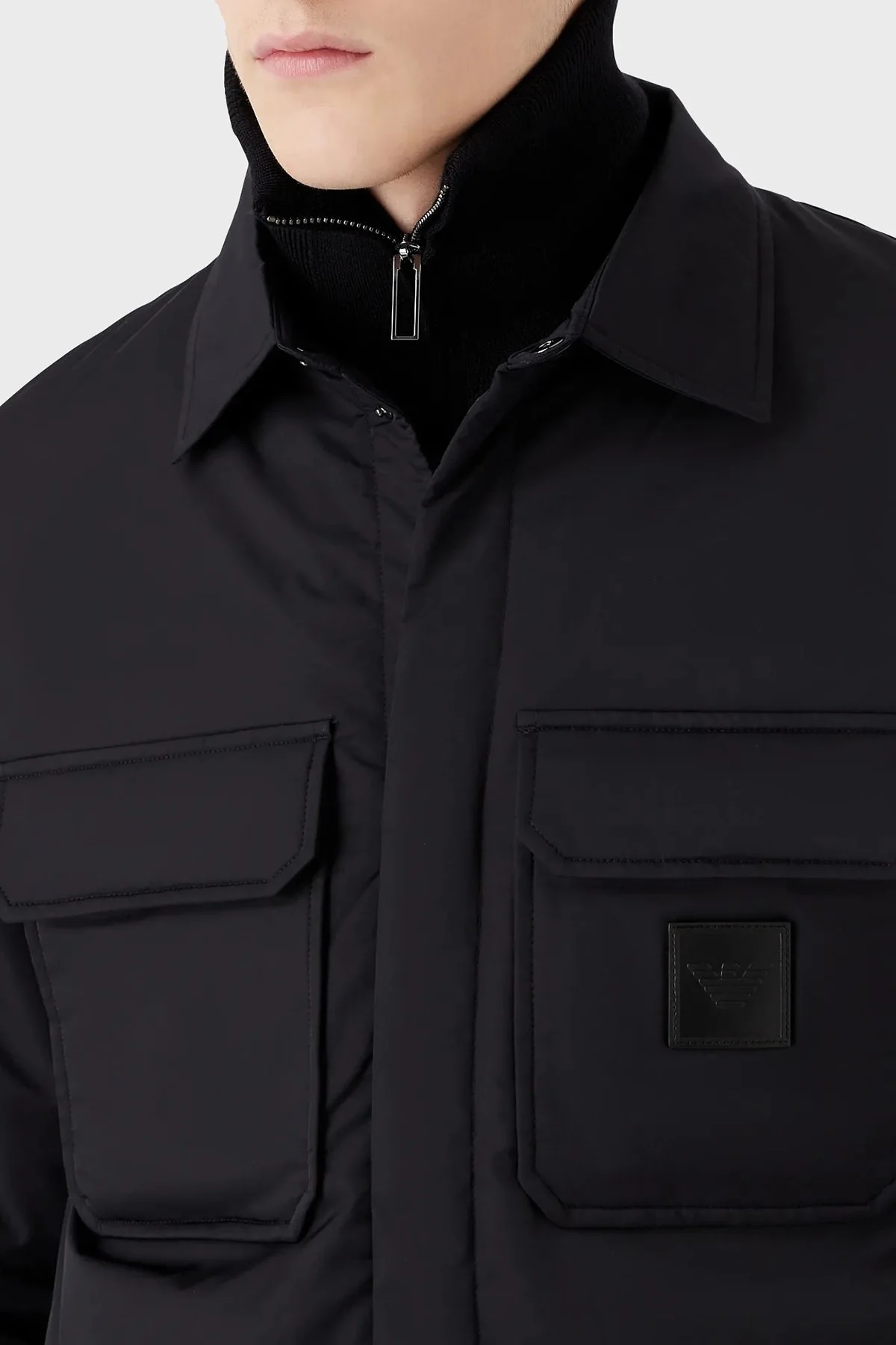 Emporio Armani Su Geçirmez Regular Fit Cepli Erkek Mont 6L1CD5 1NZQZ 0920 LACİVERT - 4