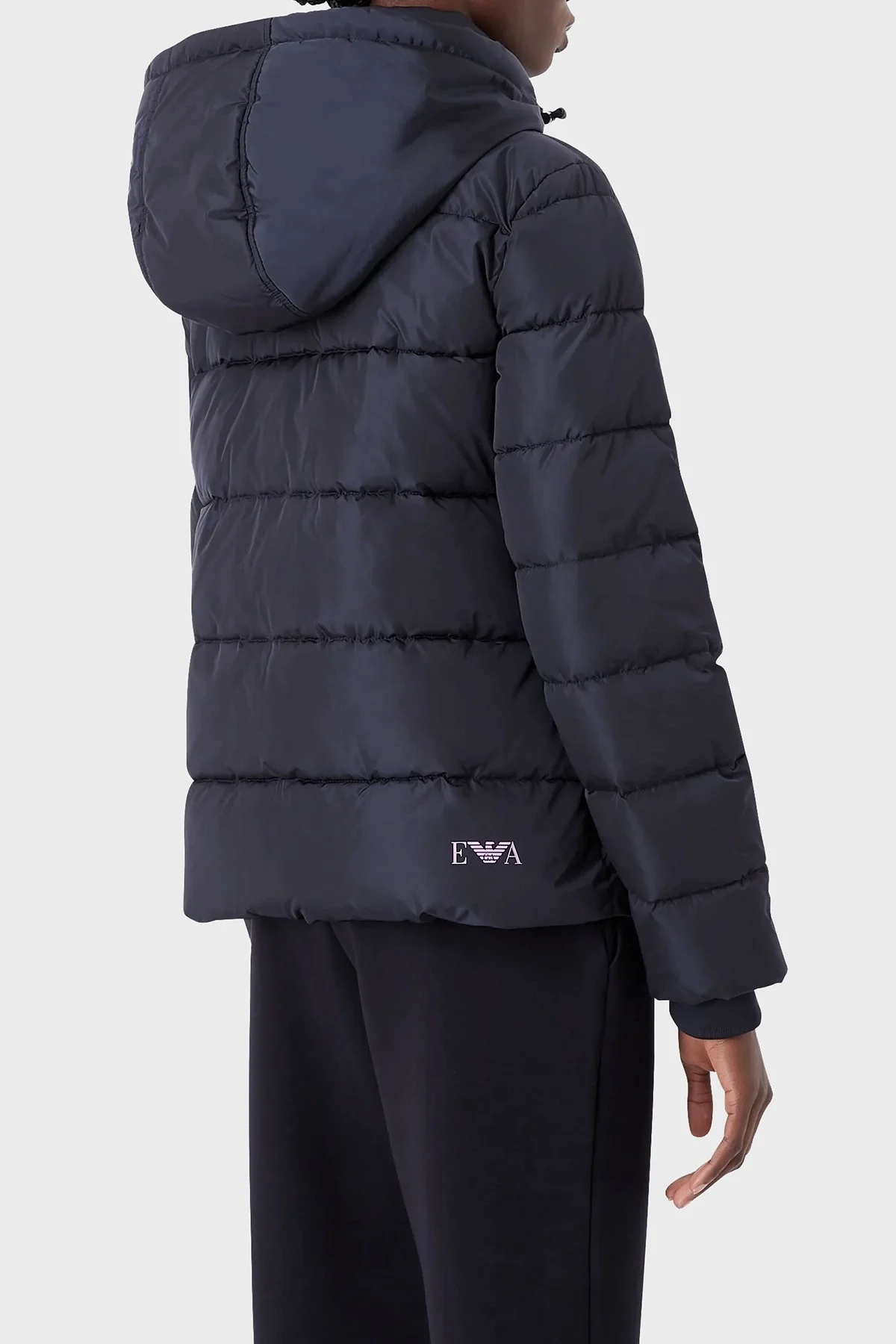 Emporio Armani Logolu Loose Fit Çıkarılabilir Kapüşonlu Cepli Bayan Mont 6L2B86 2NGAZ 0926 LACİVERT - 6