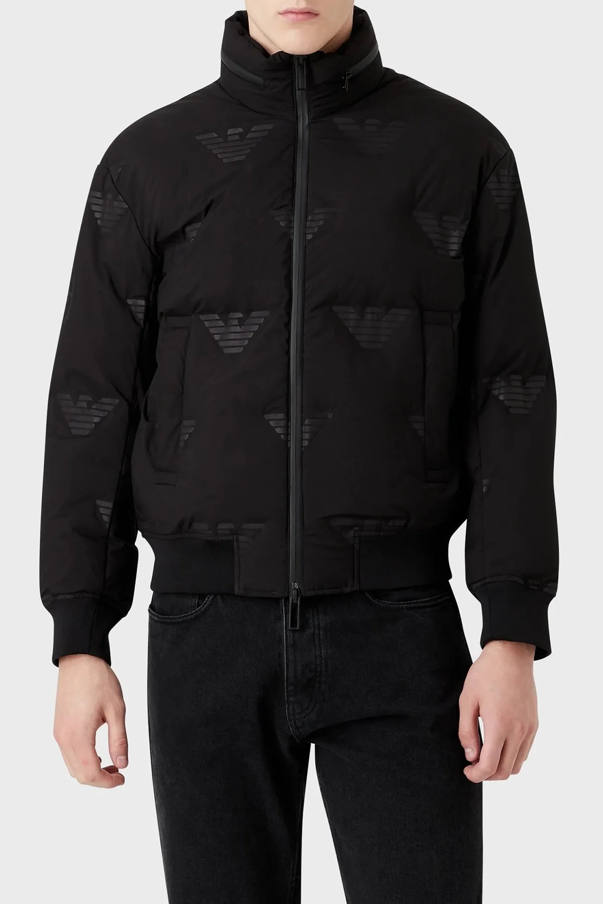 Emporio Armani Regular Fit Su ve Rüzgar Geçirmez Ördek Tüyü Dolgulu Erkek Mont 6L1BP4 1NNDZ 0999 SİYAH - 1