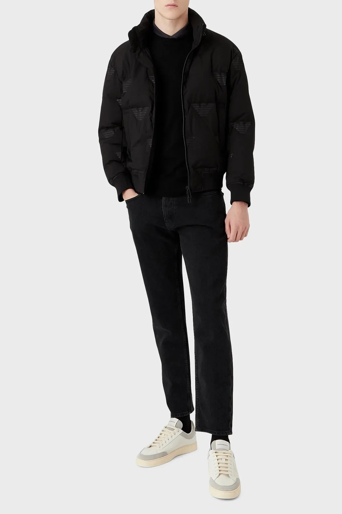 Emporio Armani Regular Fit Su ve Rüzgar Geçirmez Ördek Tüyü Dolgulu Erkek Mont 6L1BP4 1NNDZ 0999 SİYAH - 3