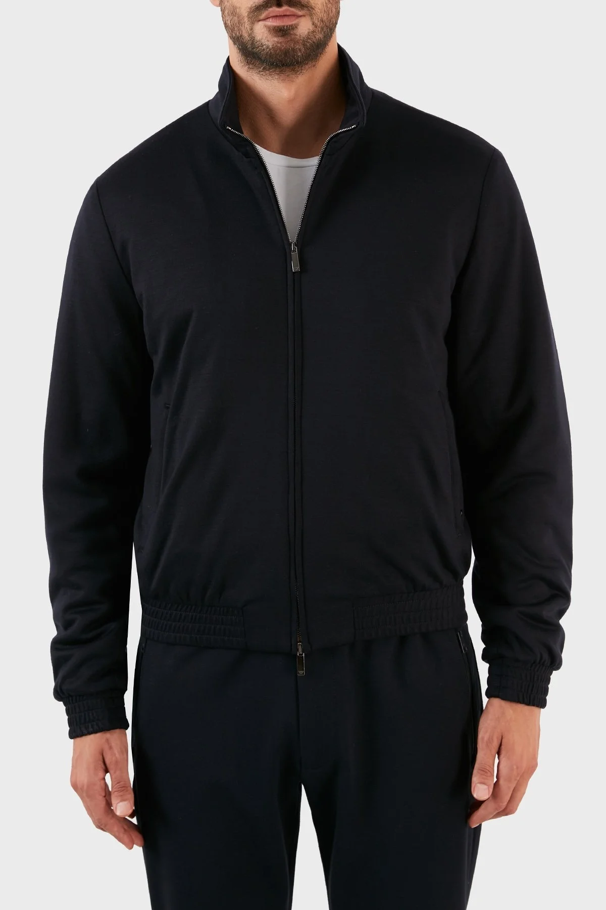 Emporio Armani Logolu Regular Fit Dik Yaka Cepli Yün Karışımlı Erkek Mont H31R29 C1054 922 LACİVERT - 1