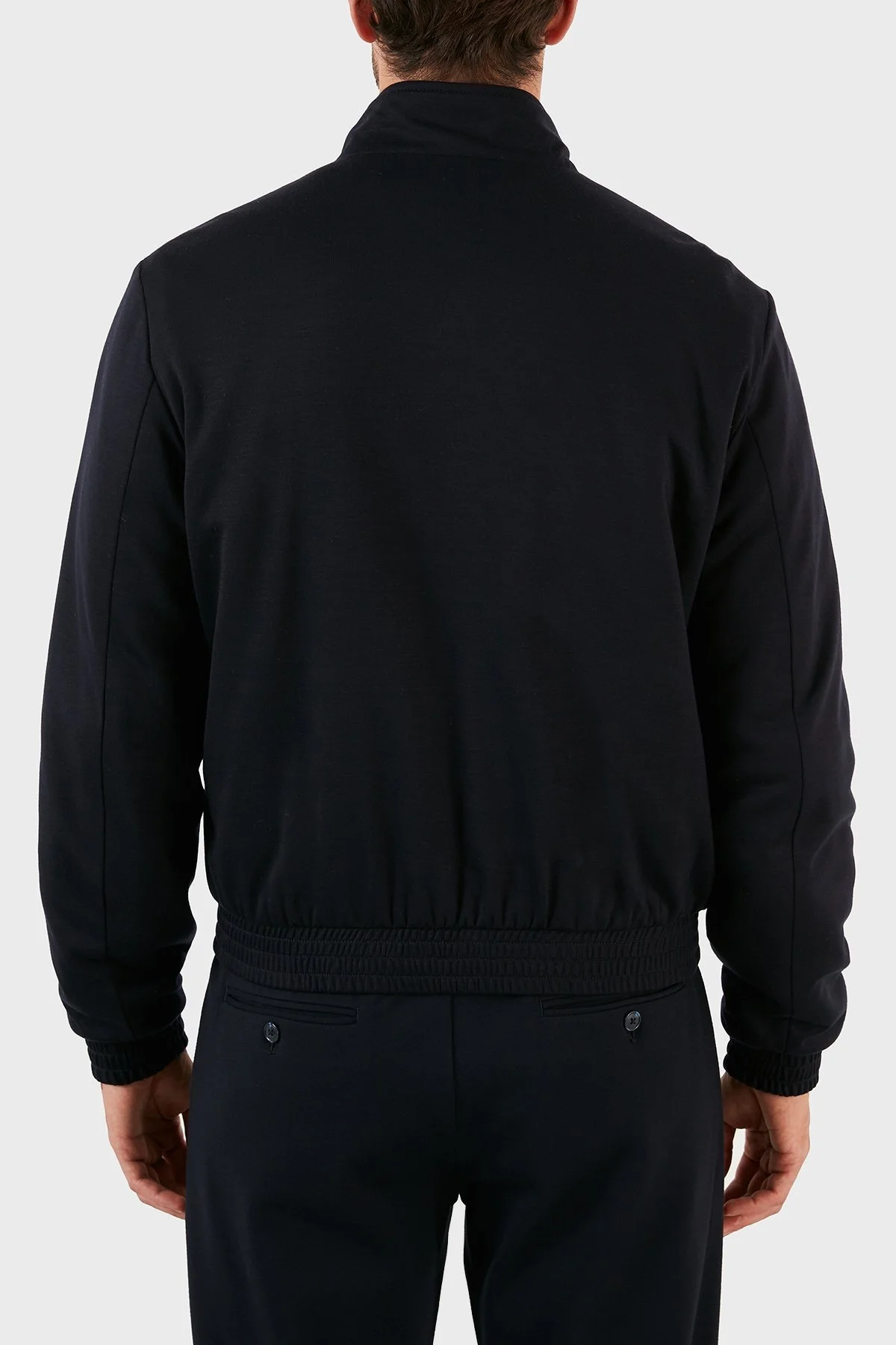 Emporio Armani Logolu Regular Fit Dik Yaka Cepli Yün Karışımlı Erkek Mont H31R29 C1054 922 LACİVERT - 2