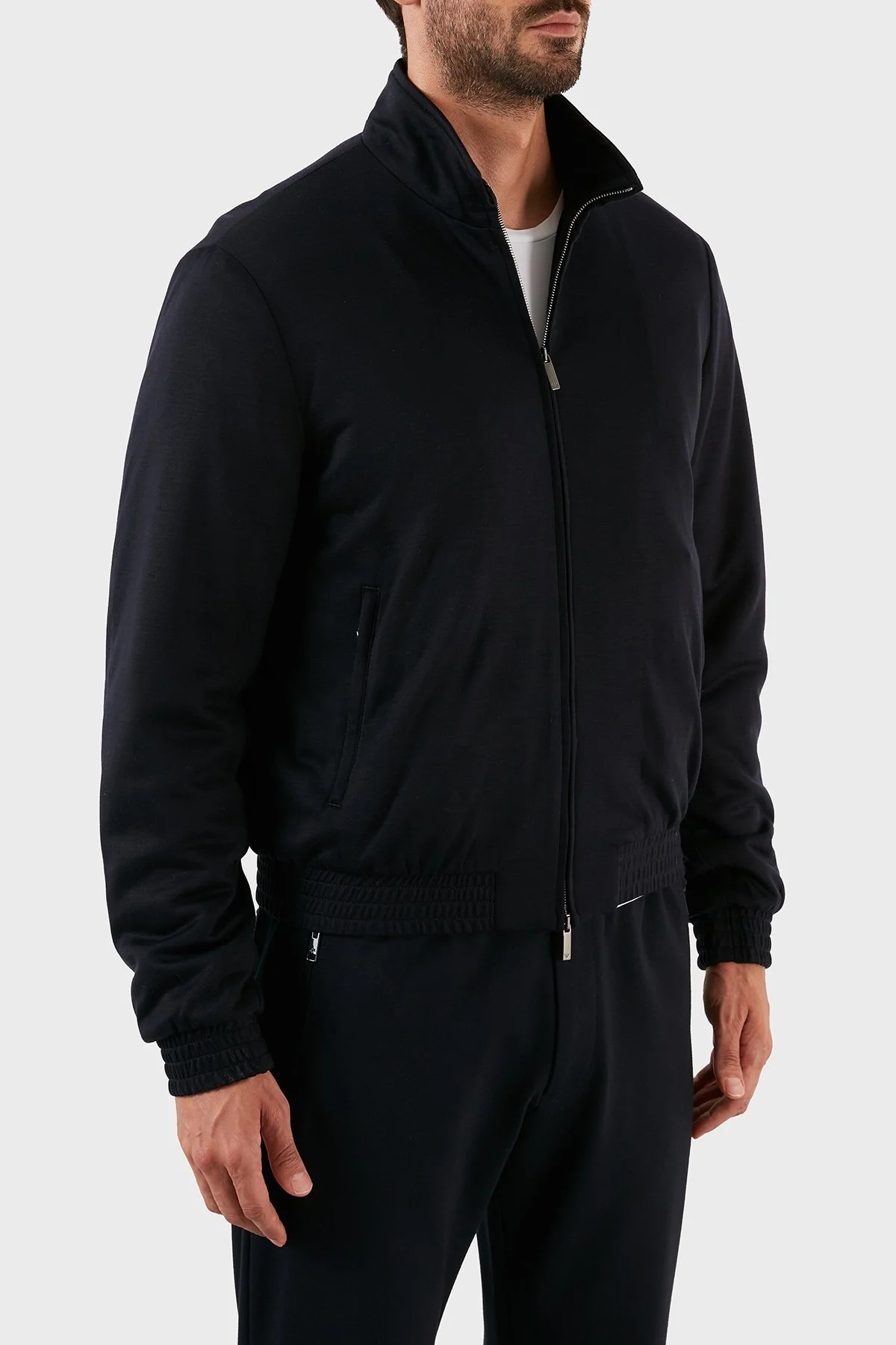 Emporio Armani Logolu Regular Fit Dik Yaka Cepli Yün Karışımlı Erkek Mont H31R29 C1054 922 LACİVERT - 6