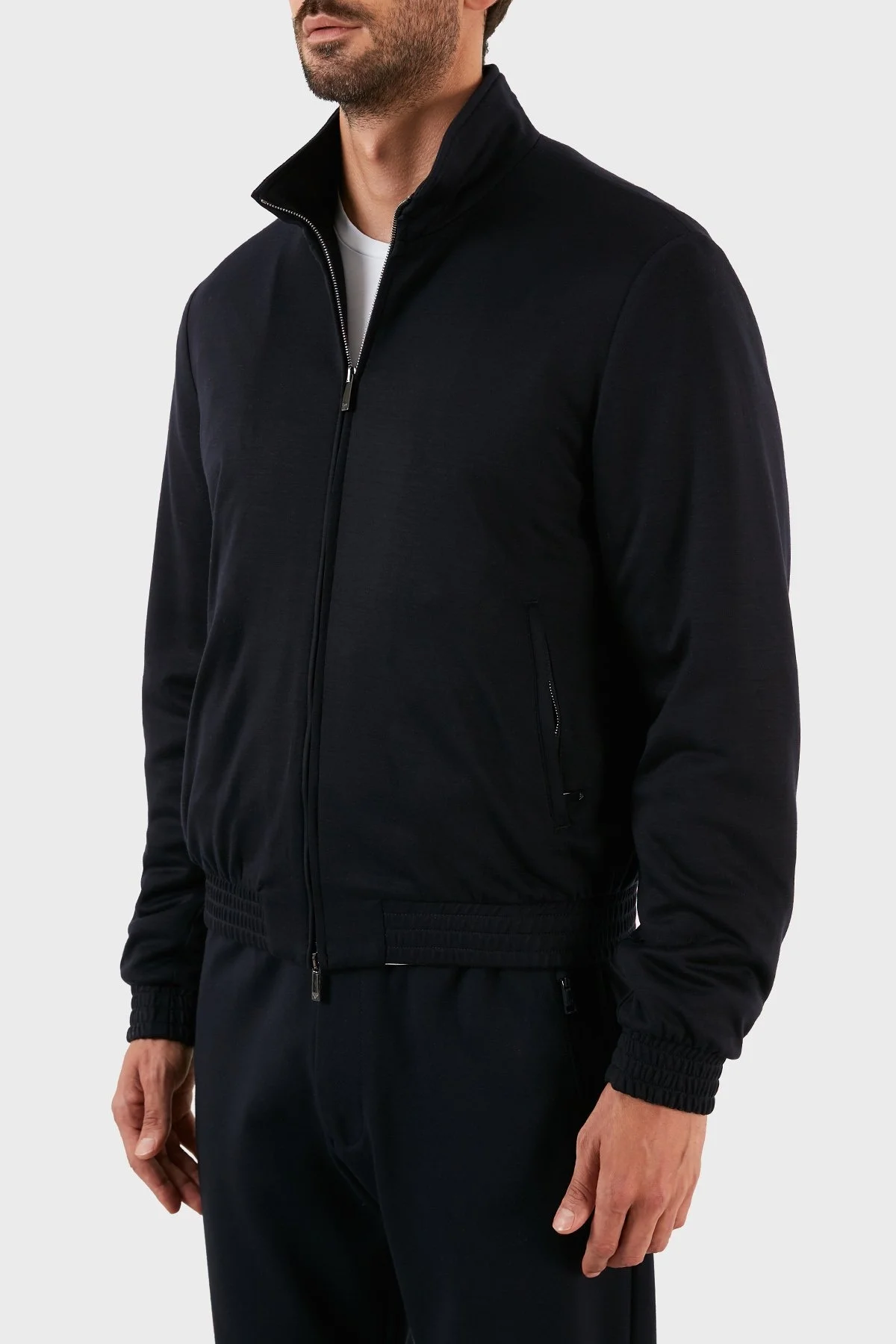 Emporio Armani Logolu Regular Fit Dik Yaka Cepli Yün Karışımlı Erkek Mont H31R29 C1054 922 LACİVERT - 7