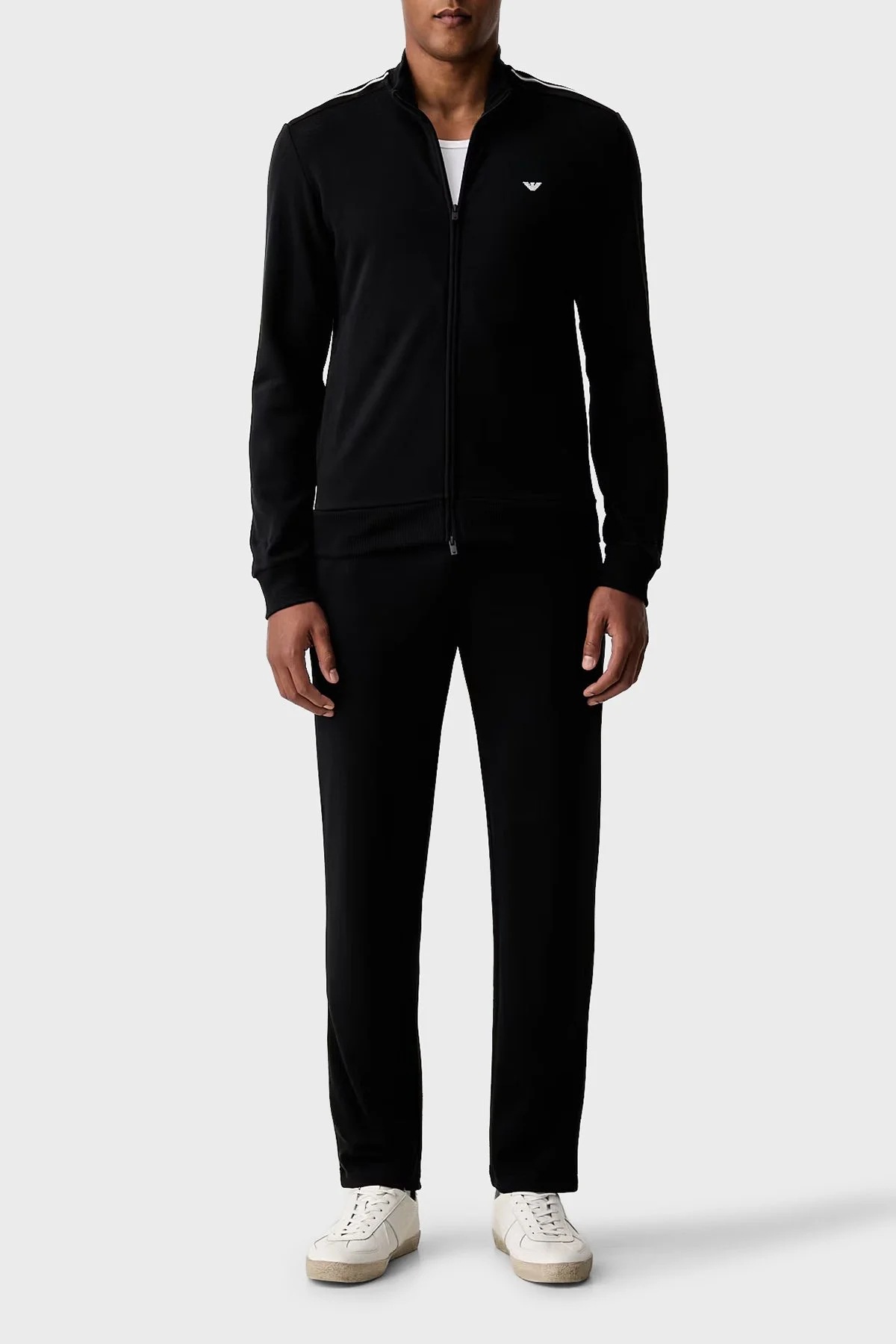 Emporio Armani Logolu Regular Fit Dik Yaka Erkek Eşofman Takımı EM006961 AF25024 UC001 Siyah - 2