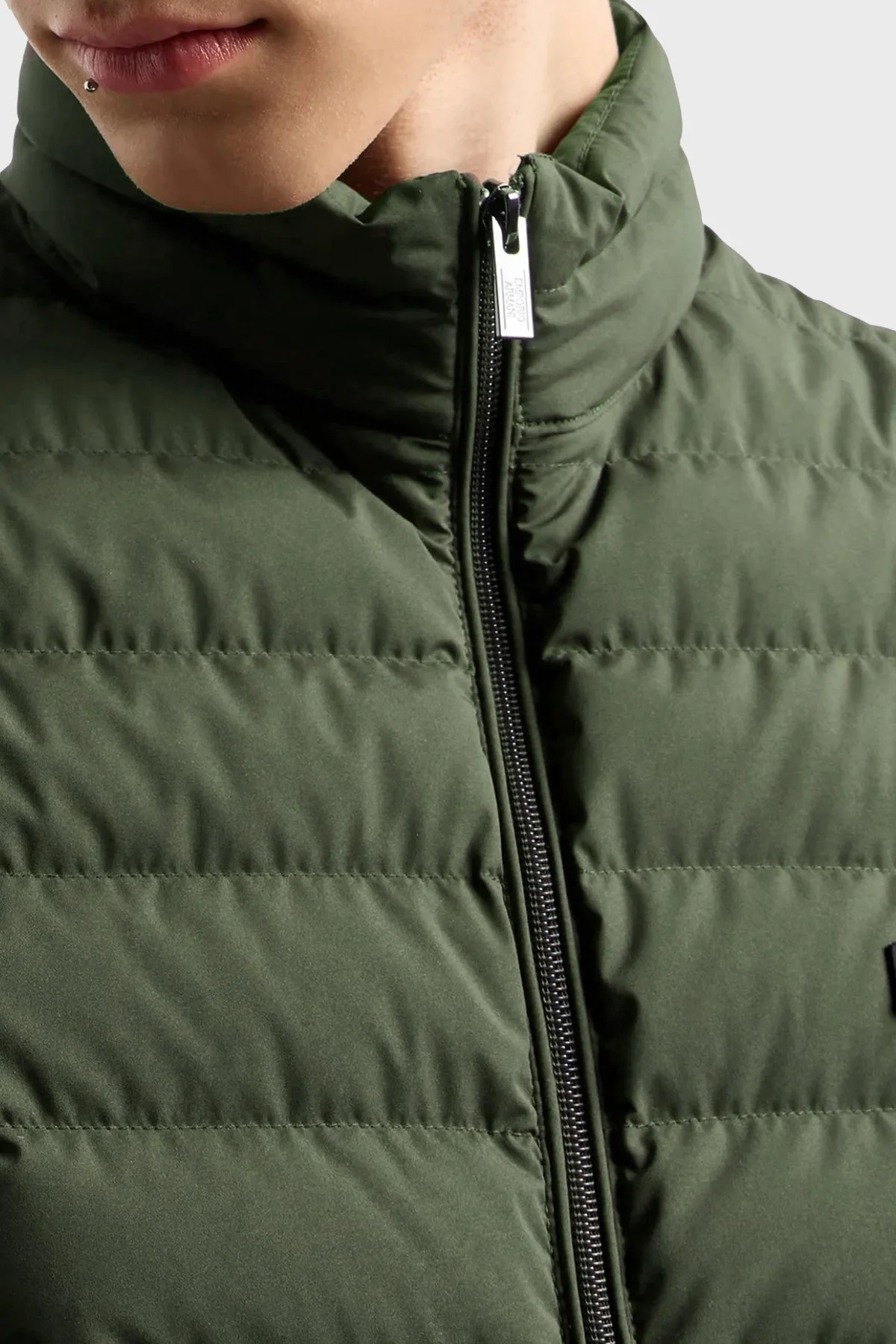 Emporio Armani Logolu Regular Fit Dik Yaka Şişme Erkek Yelek 8N1BQ1 1NLRZ 05A6 HAKİ - 4