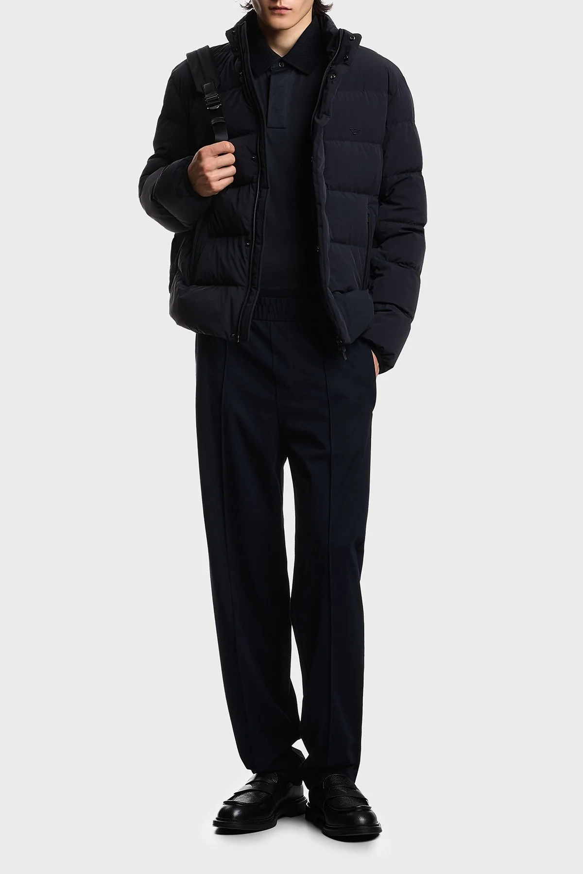 Emporio Armani Logolu Regular Fit Düğmeli Erkek Polo EM004590 AF10017 UB118 Lacivert - 2