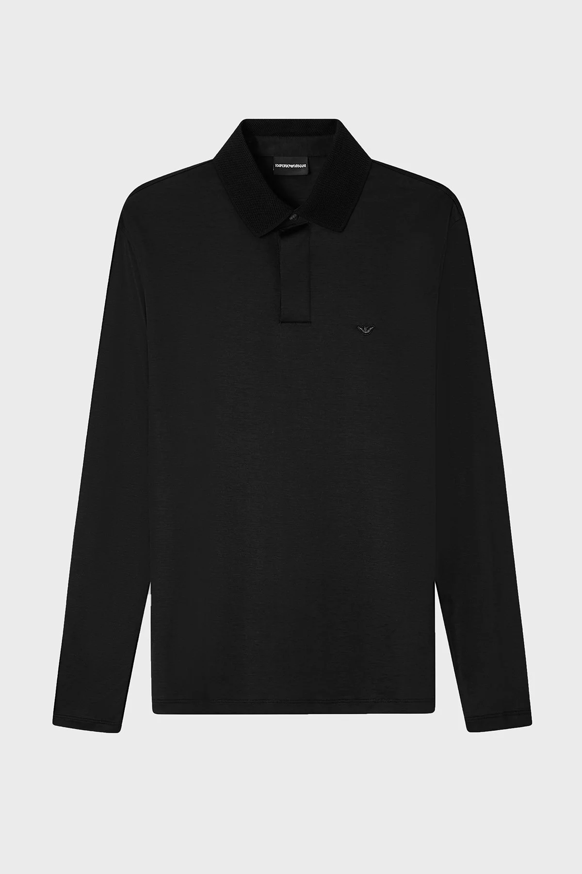 Emporio Armani Logolu Regular Fit Düğmeli Erkek Polo EM004590 AF10017 UC001 Siyah - 5