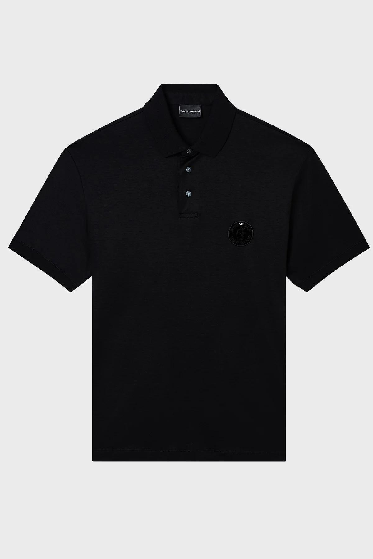 Emporio Armani Logolu Regular Fit Düğmeli Erkek Polo EM005341 AF10017 UC001 SİYAH - 5