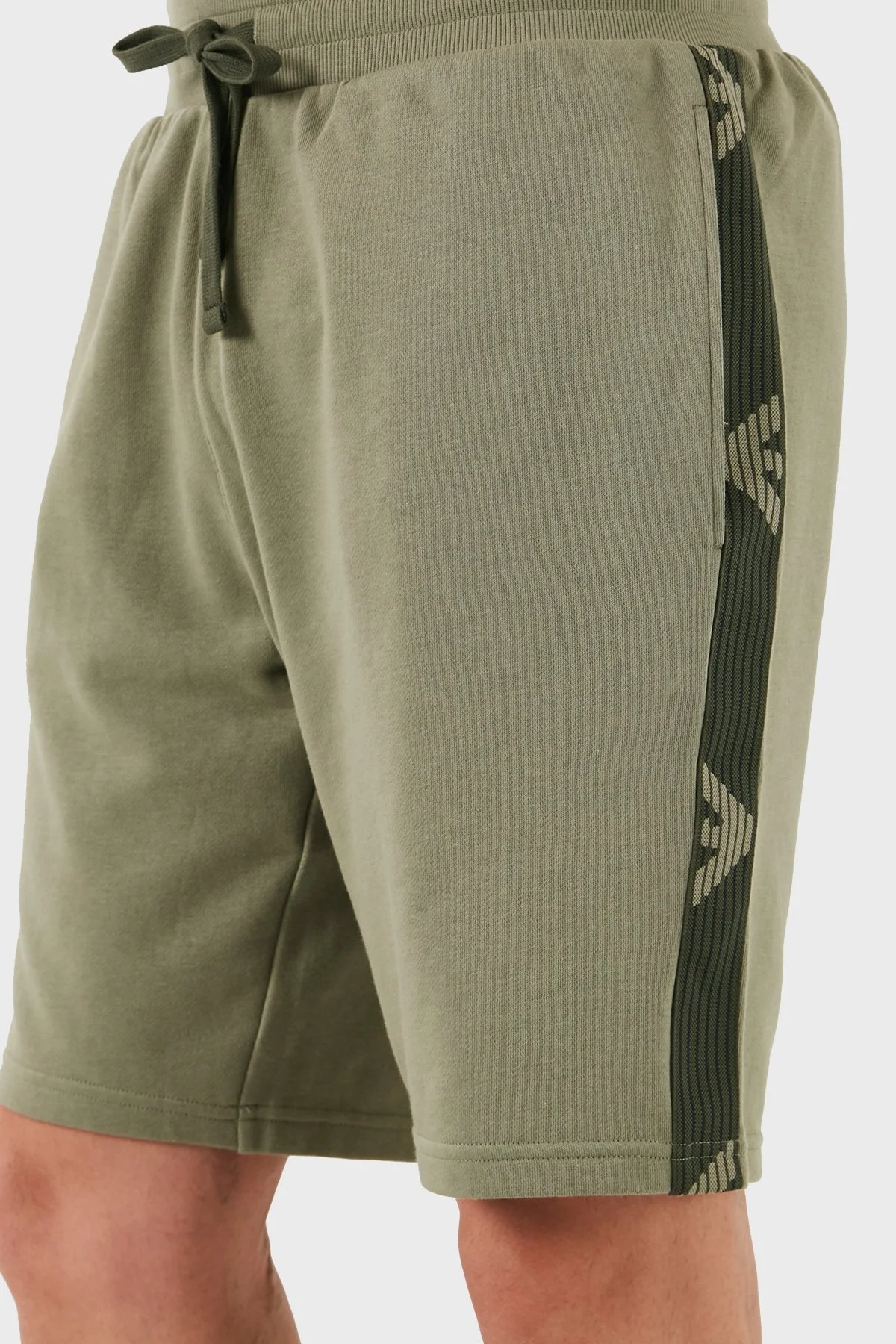 Emporio Armani Logolu Regular Fit Elastil Bel Pamuklu Erkek Short EM000495 AF10781 U6274 HAKİ - 5