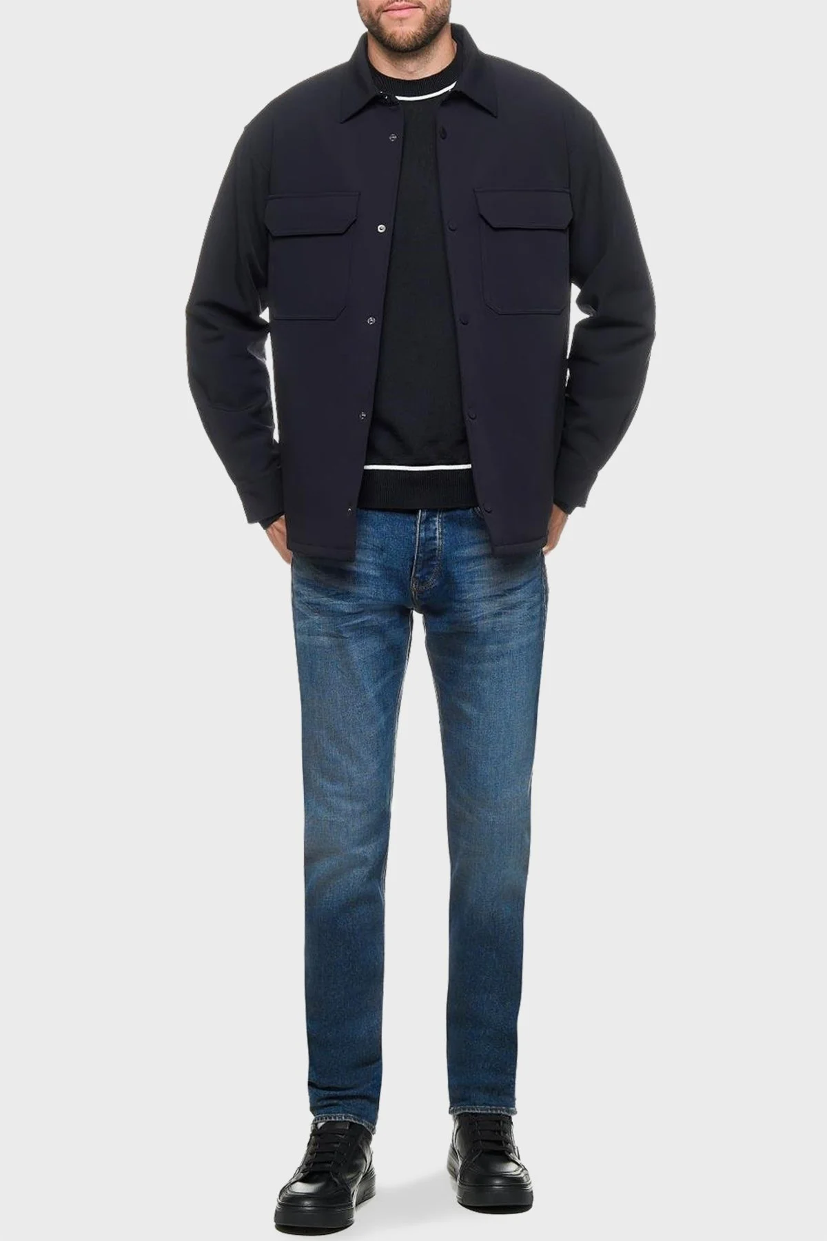 Emporio Armani Logolu Regular Fit Erkek Ceket 6D1CN0 1NUBZ 0920 LACİVERT - 2