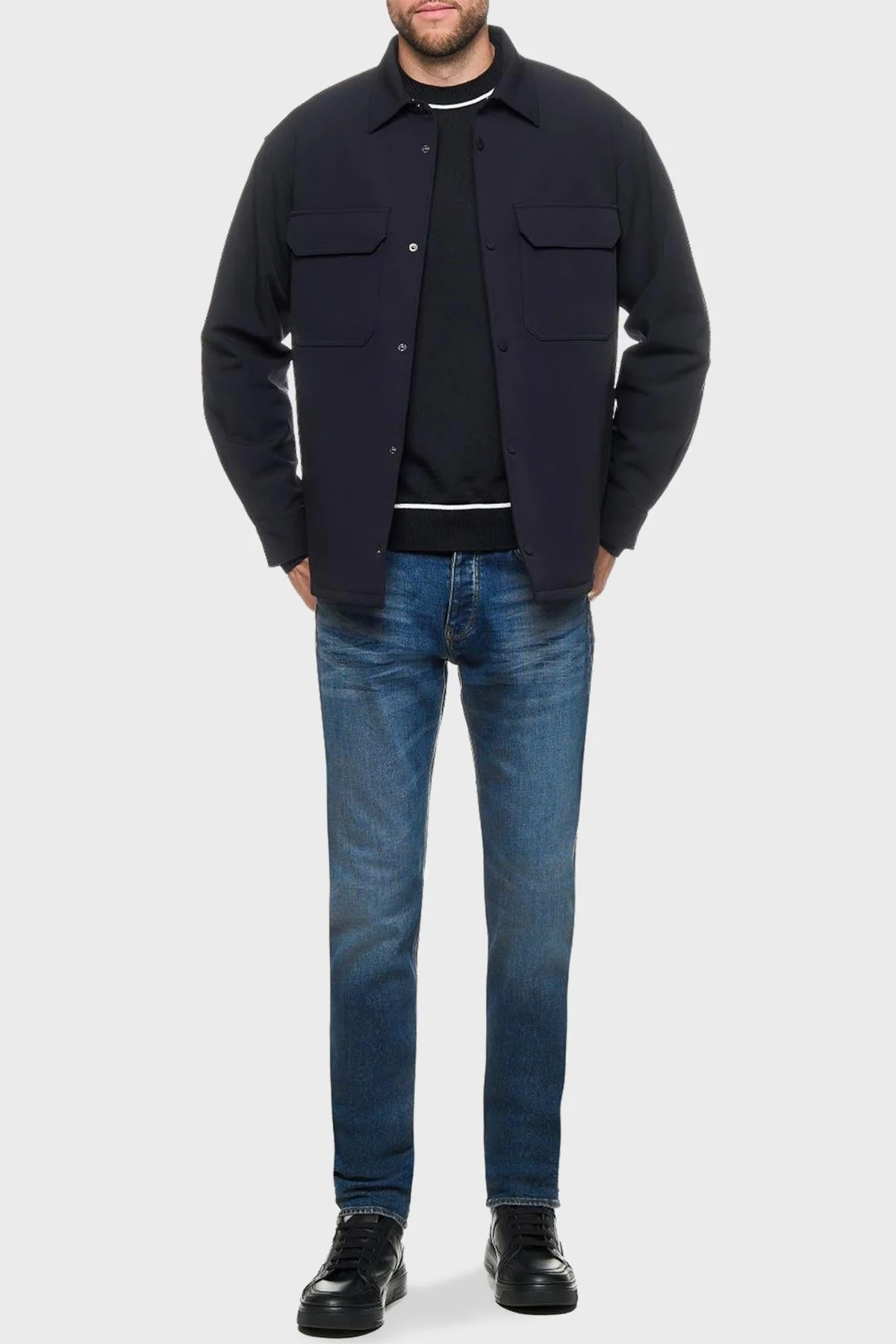 Emporio Armani Logolu Regular Fit Erkek Ceket 6D1CN0 1NUBZ 0920 LACİVERT - 2