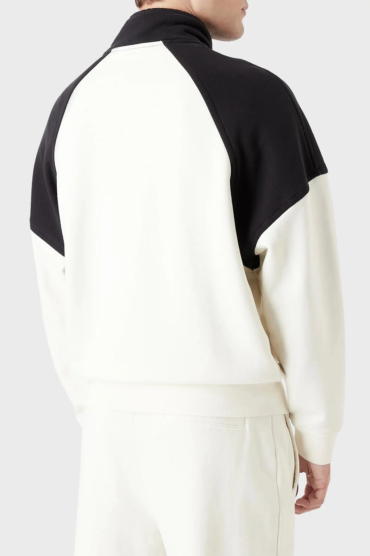 Emporio Armani Logolu Regular Fit Fermuarlı Dik Yaka Pamuklu Erkek Sweat 6L1M81 1JWPZ F920 EKRU-LACİVERT - 2