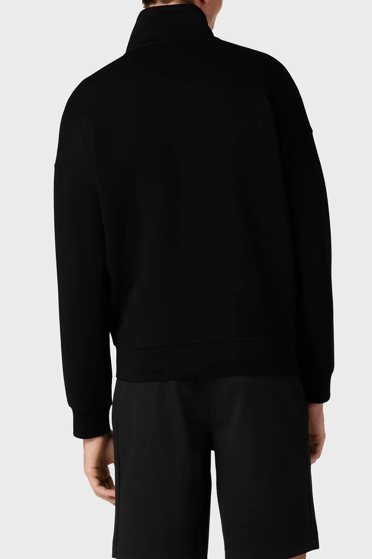Emporio Armani Logolu Regular Fit Fermuarlı Dik Yaka Pamuklu Erkek Sweat 6L1M85 1JHSZ 0999 SİYAH - 3