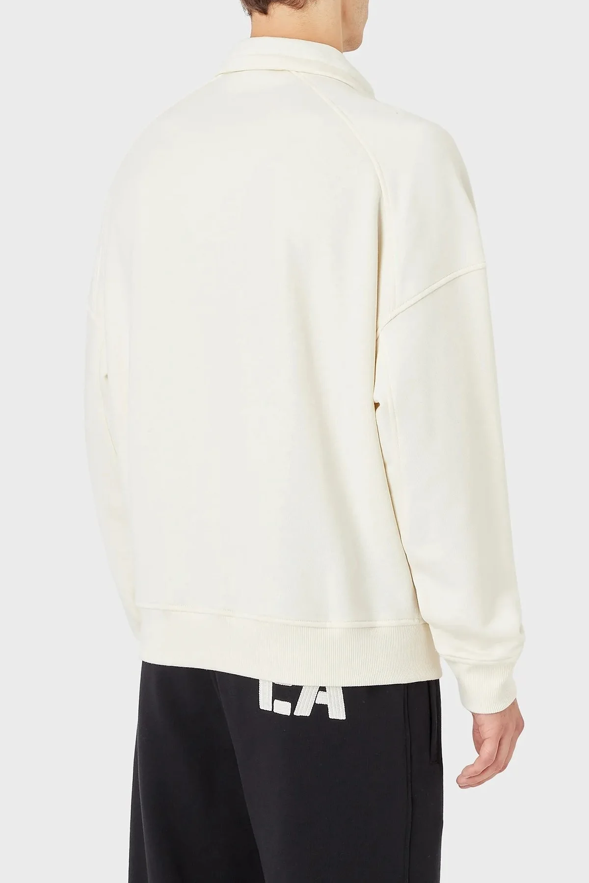 Emporio Armani Logolu Regular Fit Fermuarlı Dik Yaka Pamuklu Erkek Sweat 6L1MM0 1JQNZ 0128 BEYAZ - 2