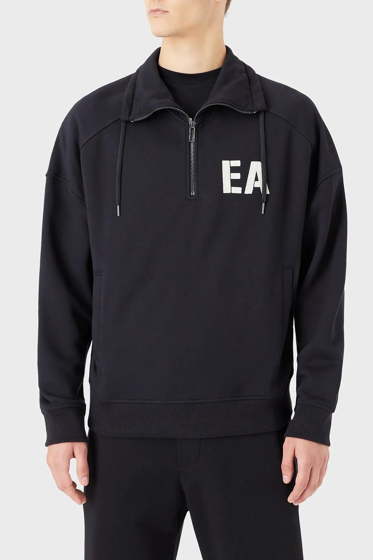 Emporio Armani Logolu Regular Fit Fermuarlı Dik Yaka Pamuklu Erkek Sweat 6L1MM0 1JQNZ 0920 LACİVERT - 5