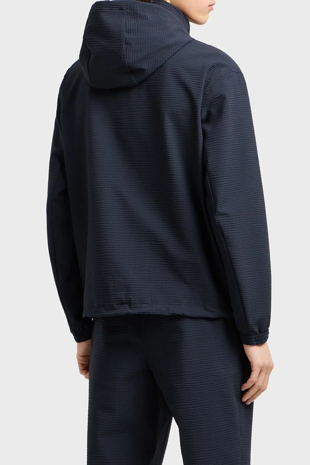 Emporio Armani Logolu Regular Fit Gizli Kapüşonlu Erkek Mont EM003405 AF18781 UB118 LACİVERT - 3