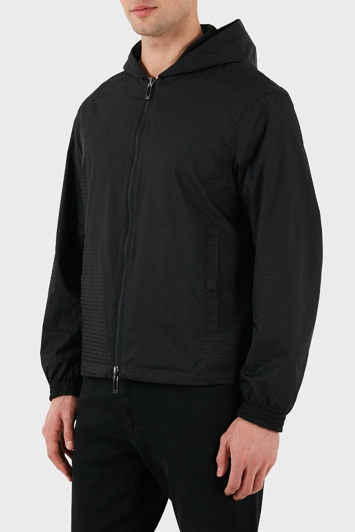 Emporio Armani Logolu Regular Fit Kapüşonlu Çift Taraflı Erkek Ceket EM001310 AF15383 UC001 SİYAH - 2