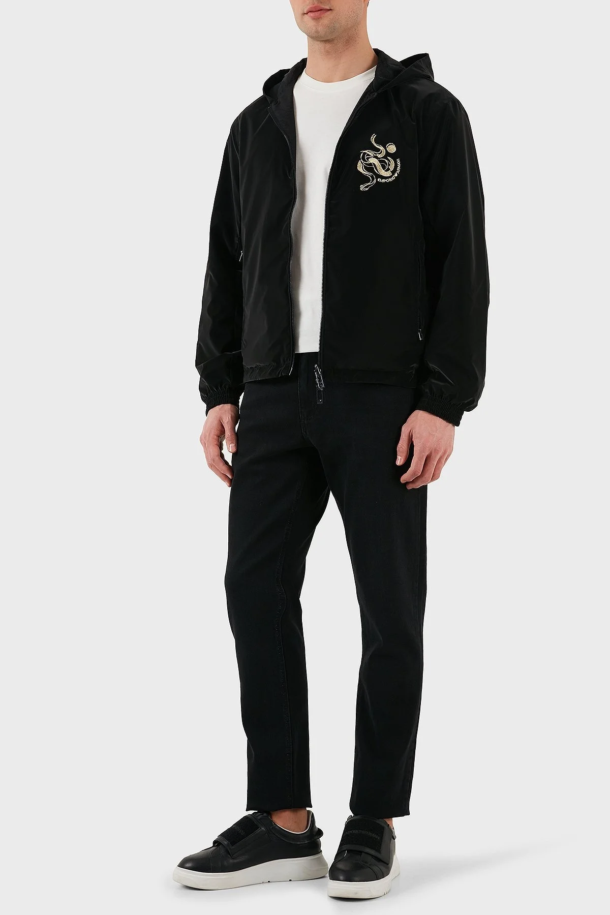 Emporio Armani Logolu Regular Fit Kapüşonlu Çift Taraflı Erkek Ceket EM001310 AF15383 UC001 SİYAH - 5