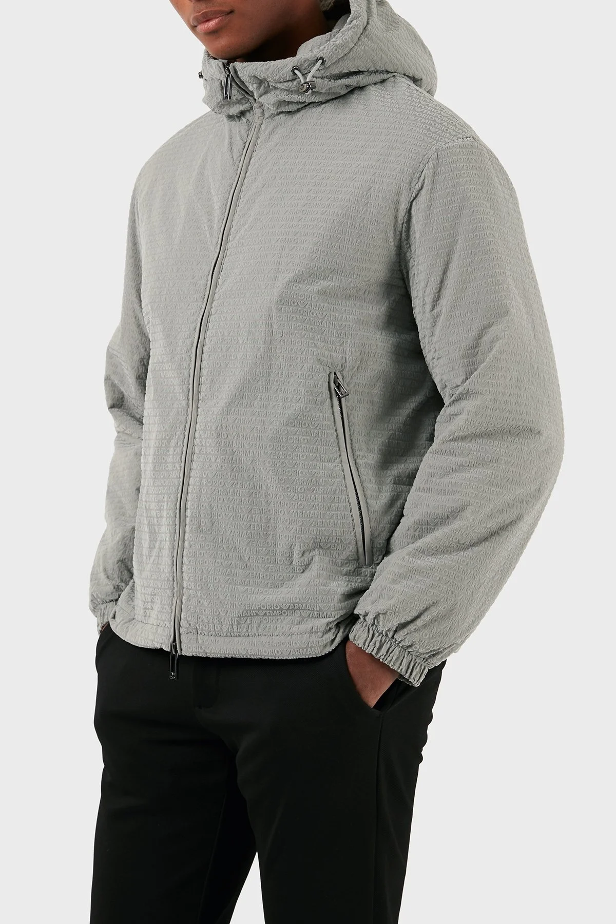 Emporio Armani Logolu Regular Fit Kapüşonlu Erkek Mont 3D1BA8 1NJXZ 06G1 GRİ - 13