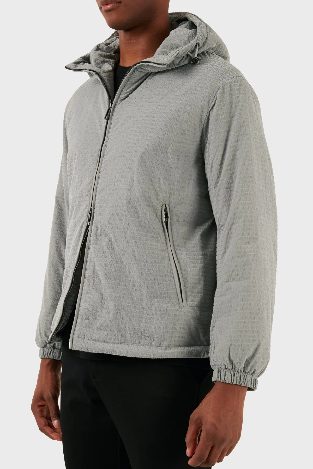 Emporio Armani Logolu Regular Fit Kapüşonlu Erkek Mont 3D1BA8 1NJXZ 06G1 GRİ - 14