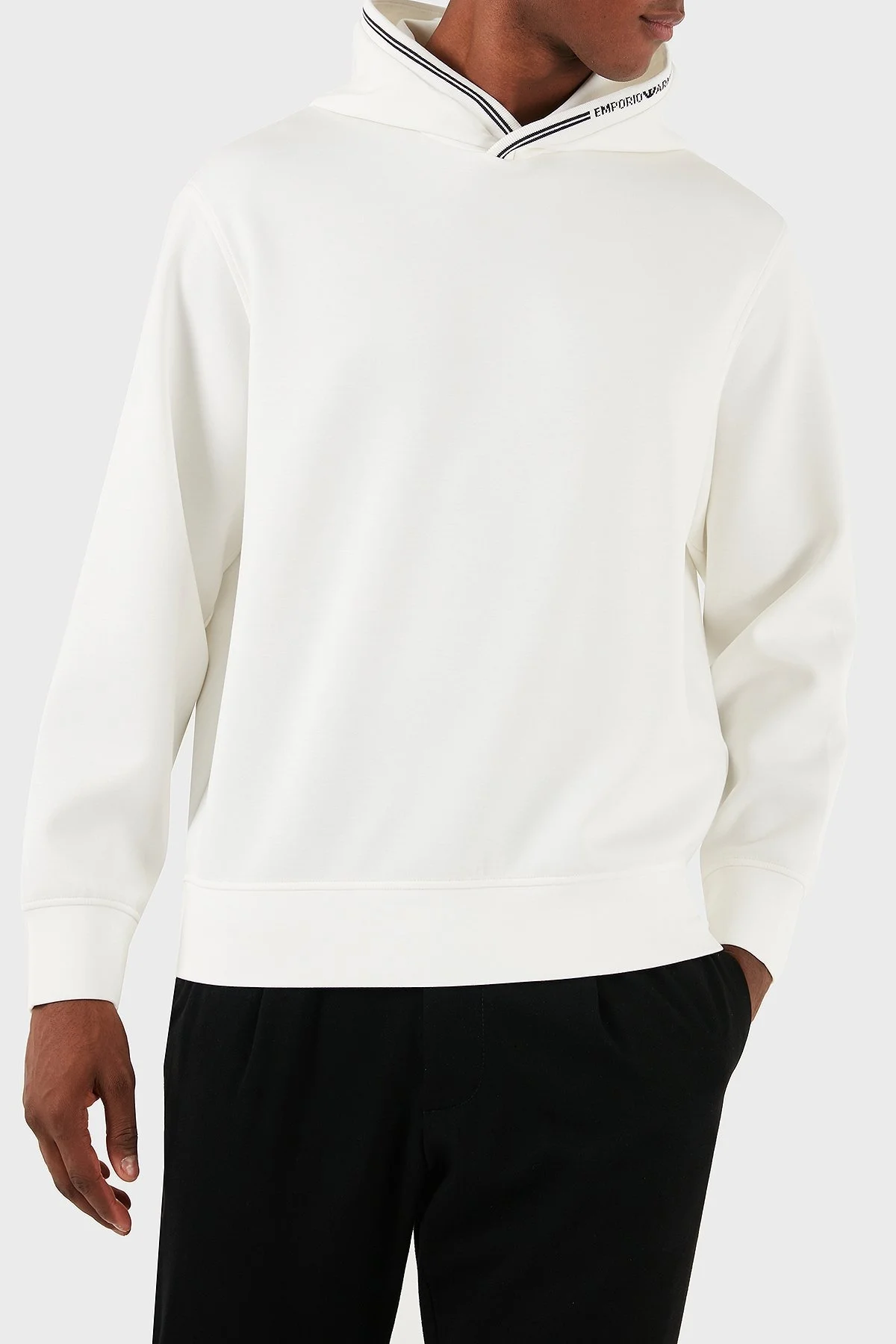 Emporio Armani Logolu Regular Fit Kapüşonlu Erkek Sweat 6D1M99 1JRRZ 0101 BEYAZ - 4