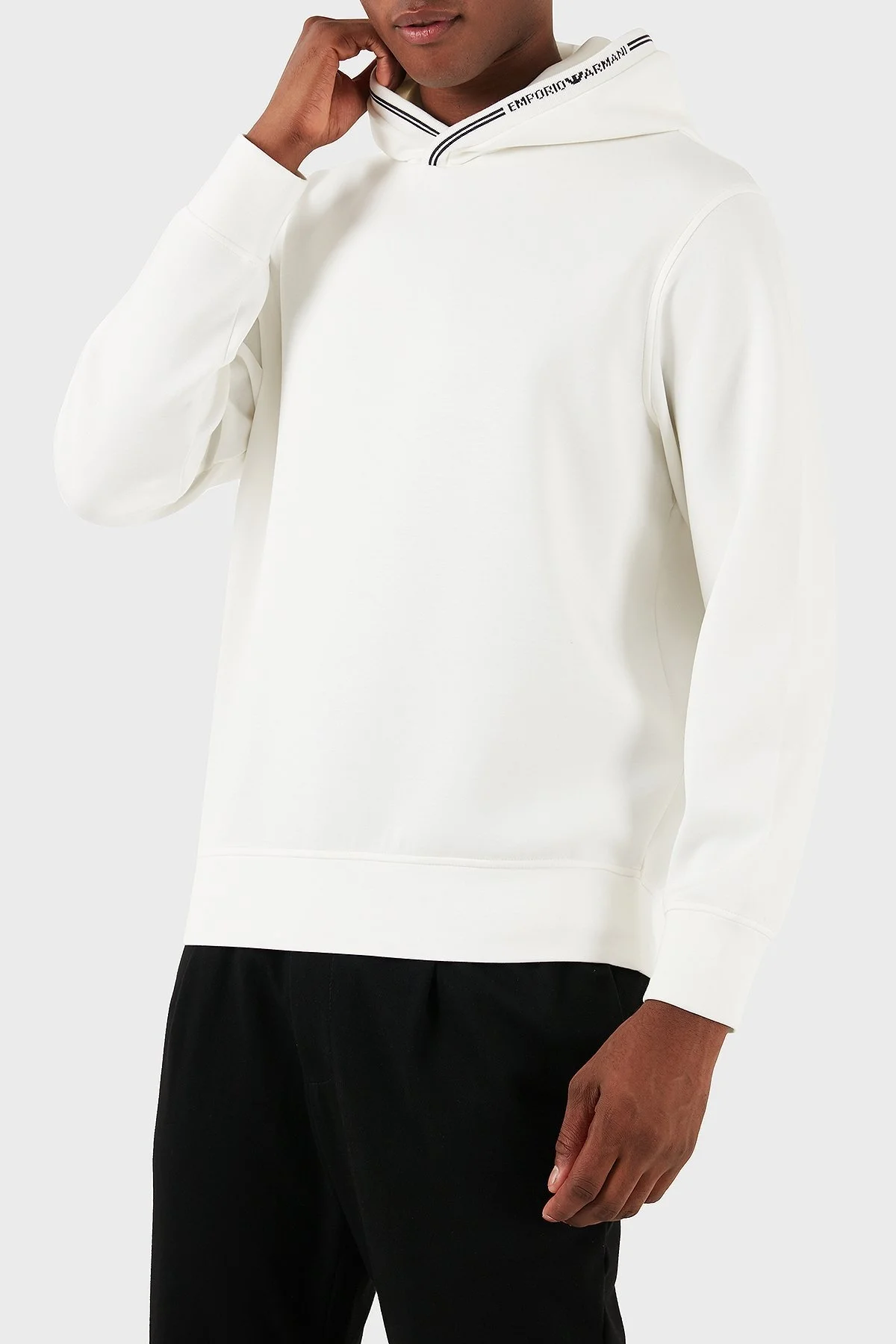 Emporio Armani Logolu Regular Fit Kapüşonlu Erkek Sweat 6D1M99 1JRRZ 0101 BEYAZ - 5
