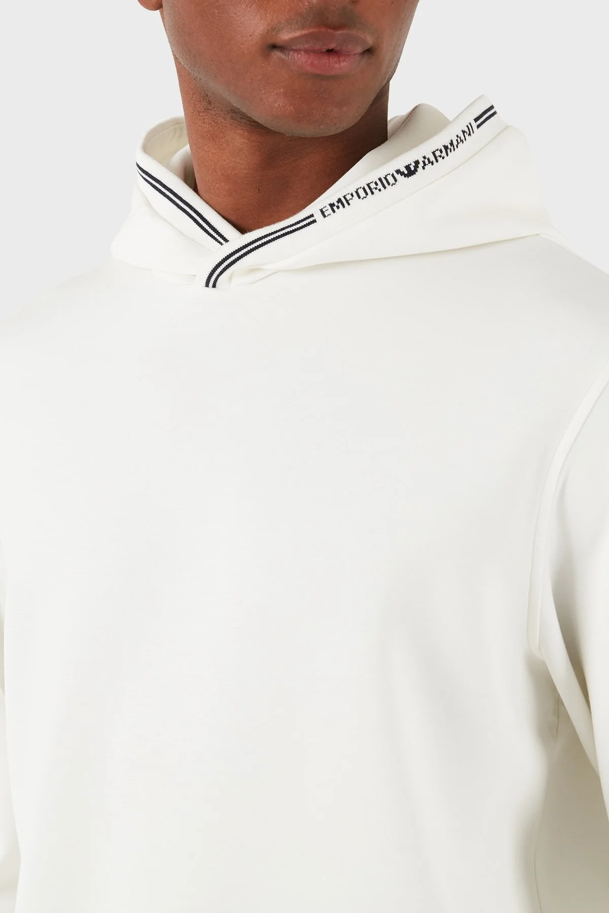 Emporio Armani Logolu Regular Fit Kapüşonlu Erkek Sweat 6D1M99 1JRRZ 0101 BEYAZ - 6