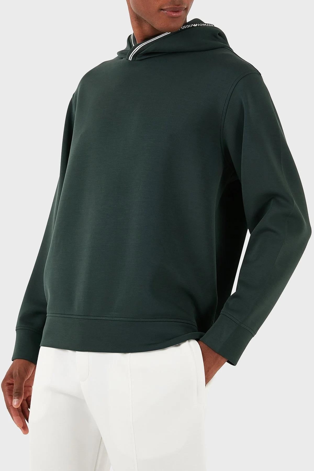 Emporio Armani Logolu Regular Fit Kapüşonlu Erkek Sweat 6D1M99 1JRRZ 0565 HAKİ - 4