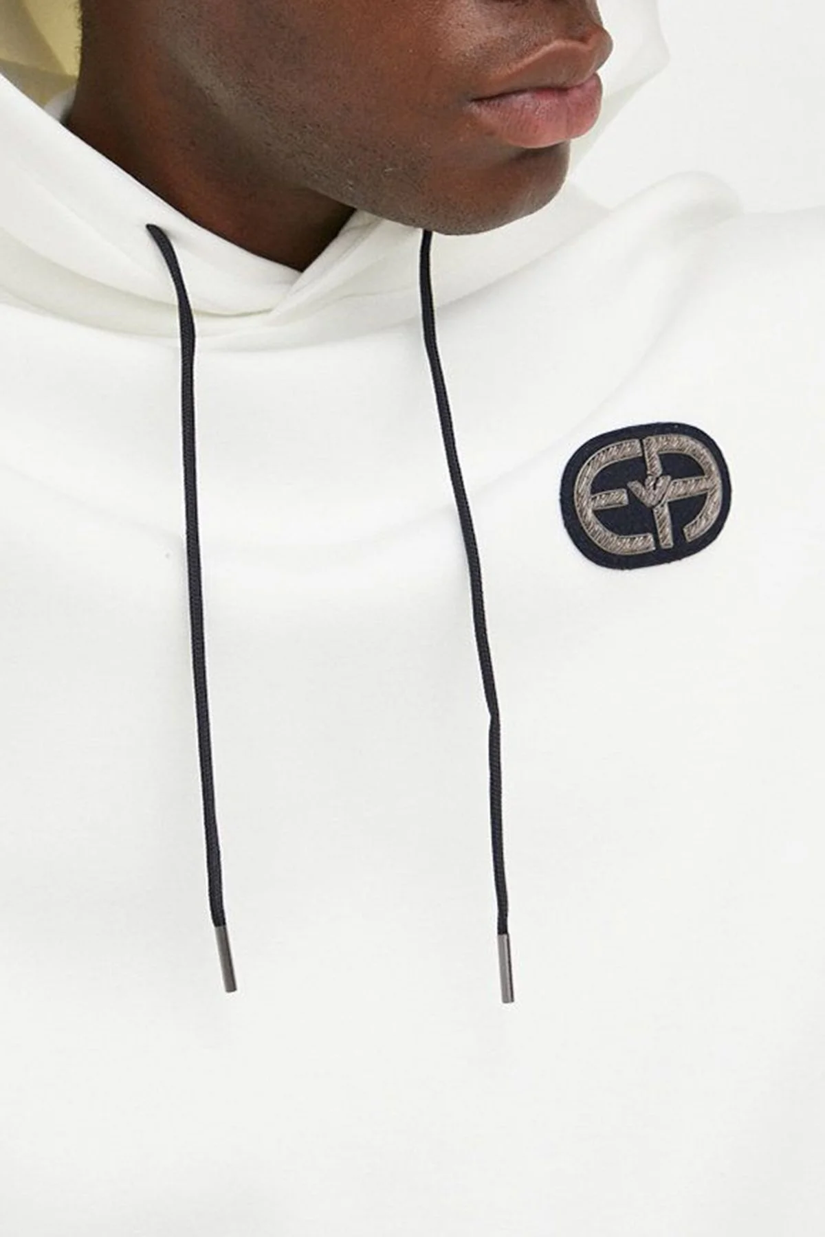 Emporio Armani Logolu Regular Fit Kapüşonlu Pamuklu Erkek Sweat 6L1M84 1JHSZ 0101 BEYAZ - 4