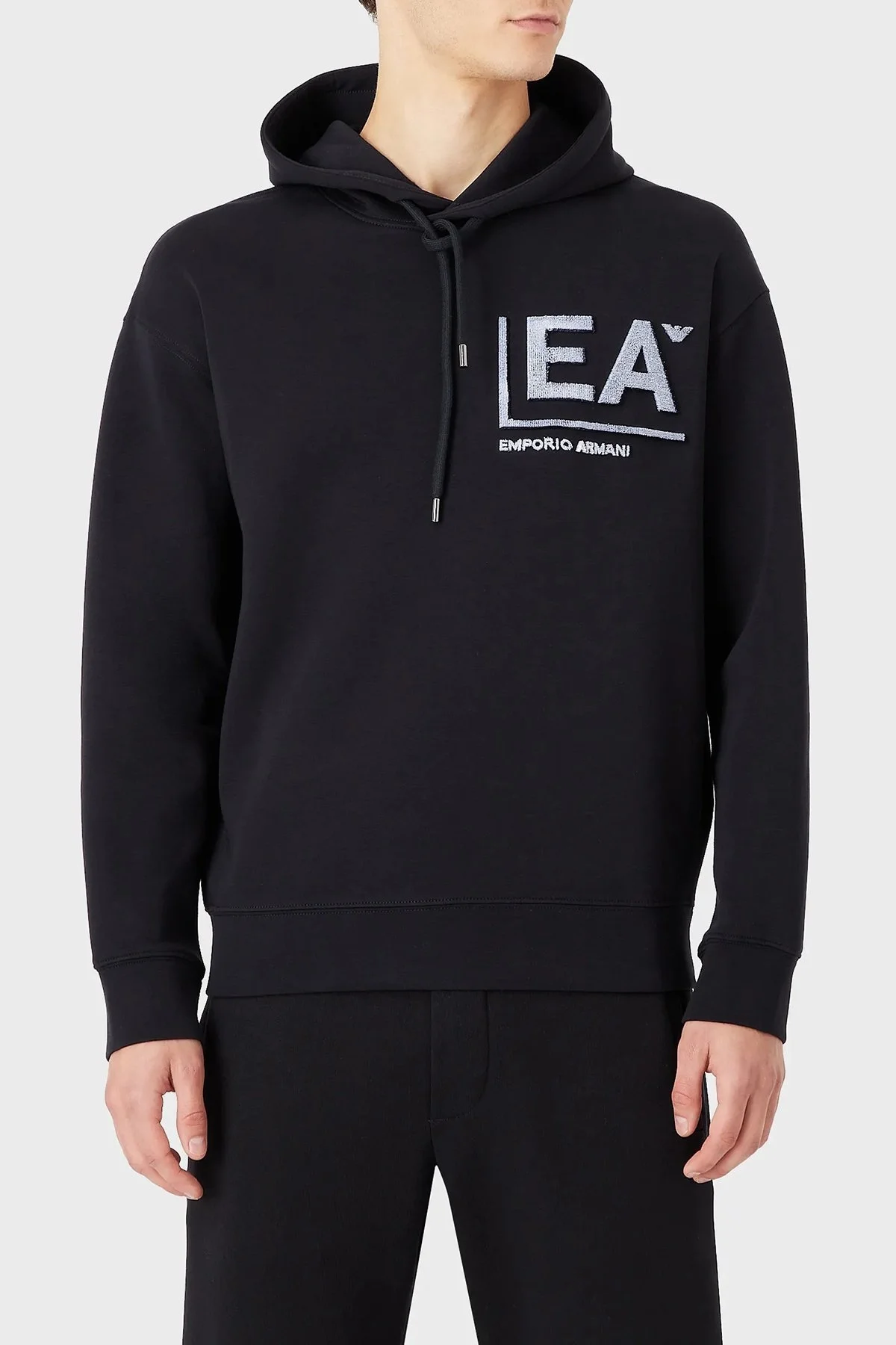 Emporio Armani Logolu Regular Fit Kapüşonlu Pamuklu Erkek Sweat 6L1MM9 1JHSZ 09H1 LACİVERT - 1