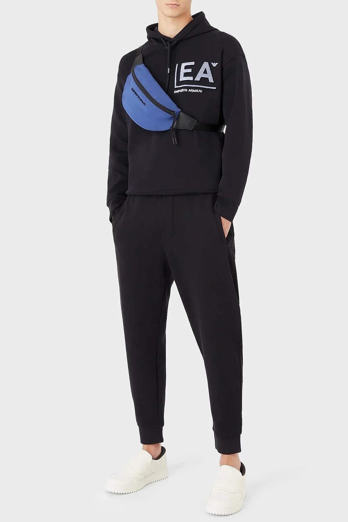 Emporio Armani Logolu Regular Fit Kapüşonlu Pamuklu Erkek Sweat 6L1MM9 1JHSZ 09H1 LACİVERT - 2